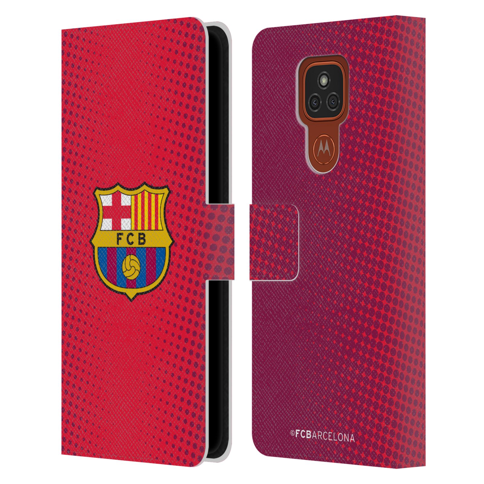 Pouzdro na mobil Motorola Moto E7 Plus - HEAD CASE - FC Barcelona - Tečky červená
