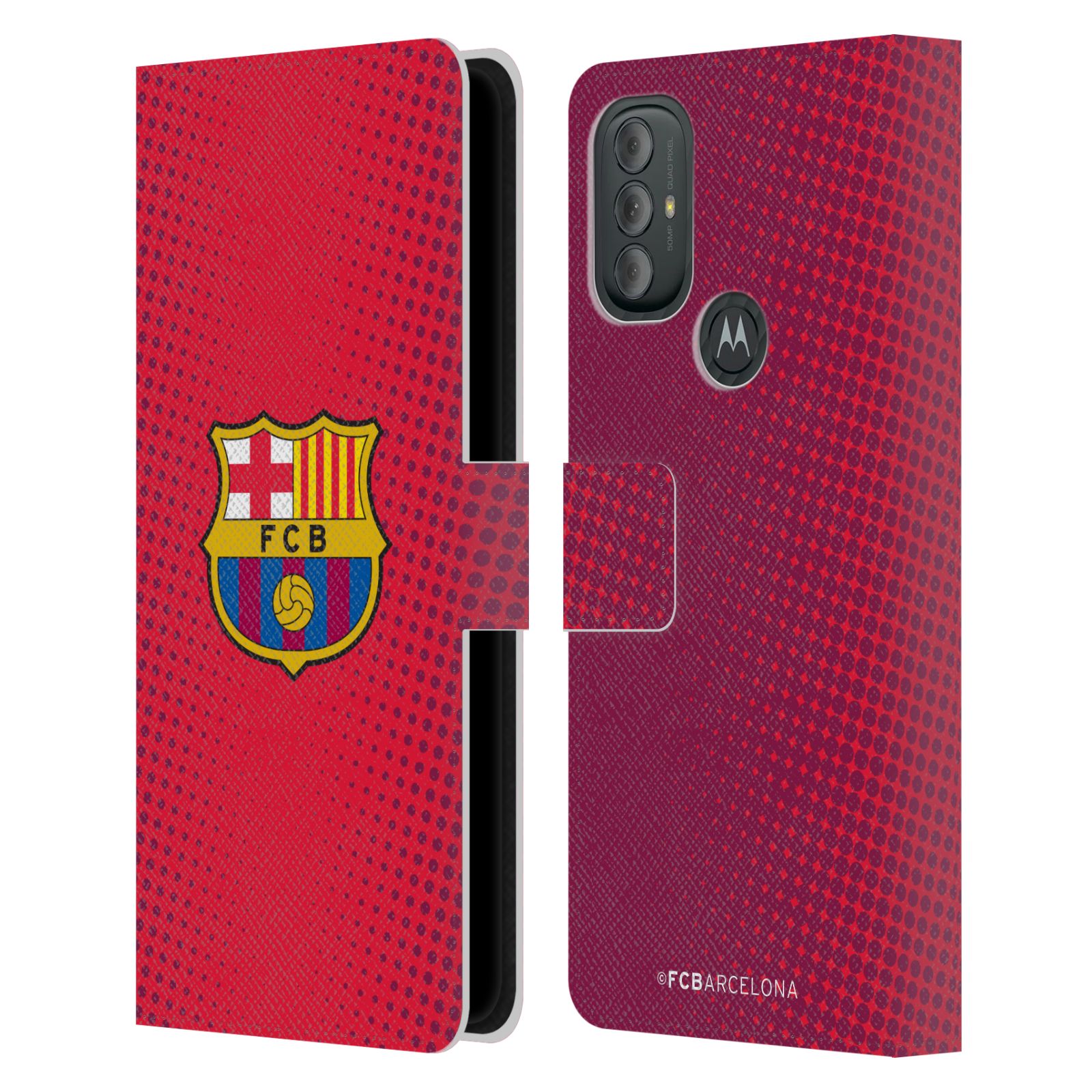 Pouzdro na mobil Motorola Moto G10 / G30 - HEAD CASE - FC Barcelona - Tečky červená