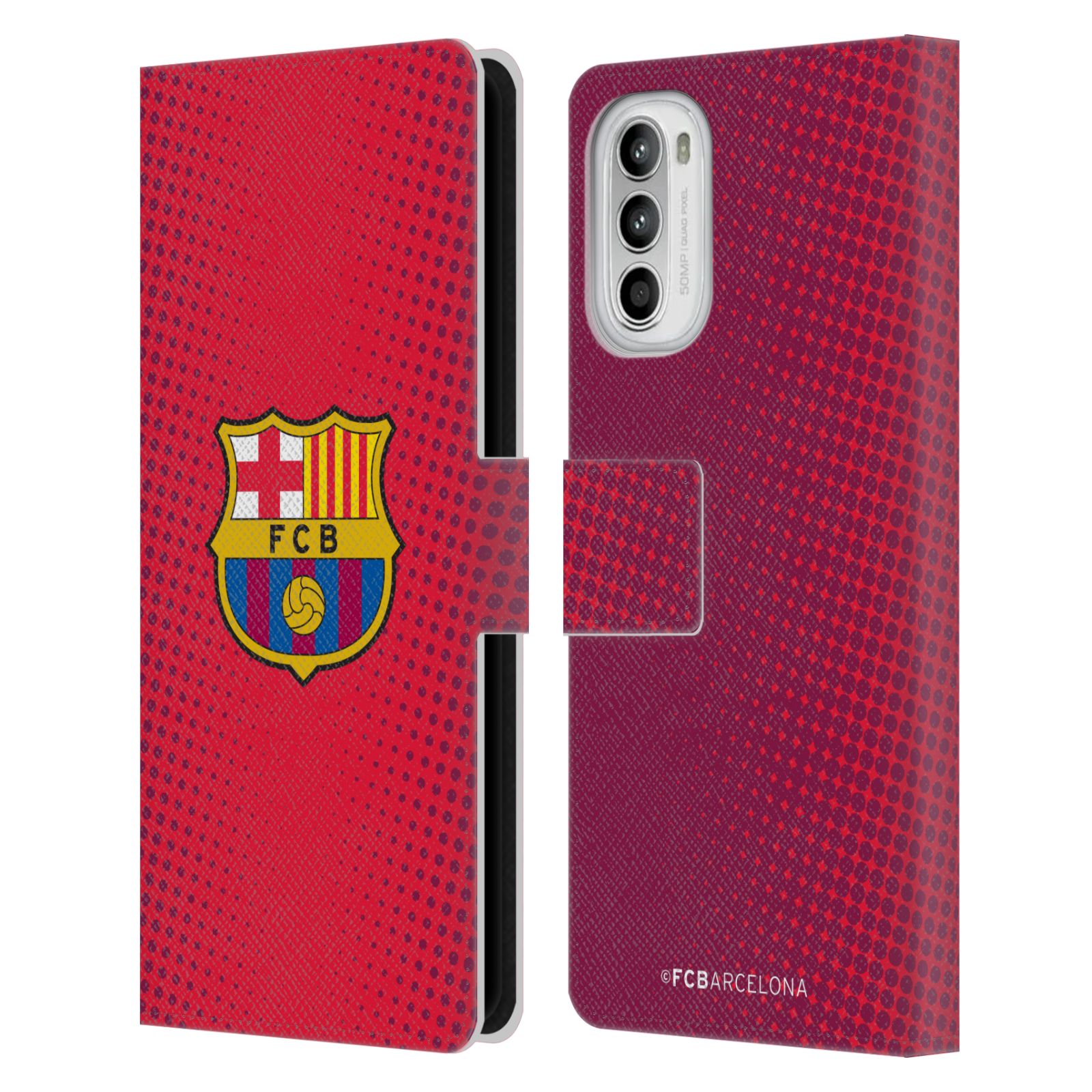 Pouzdro na mobil Motorola Moto G52 - HEAD CASE - FC Barcelona - Tečky červená