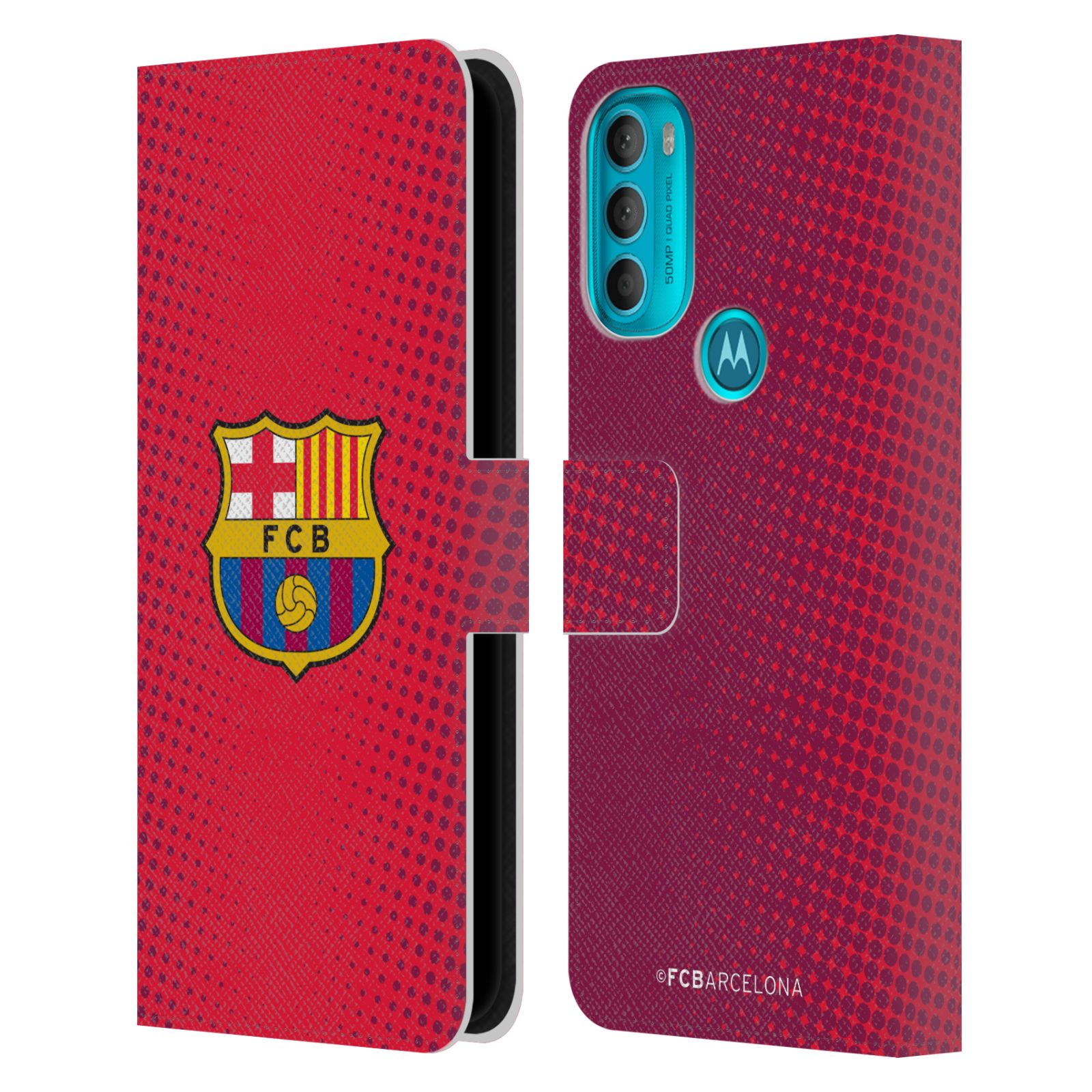 Pouzdro na mobil Motorola Moto G71 5G - HEAD CASE - FC Barcelona - Tečky červená