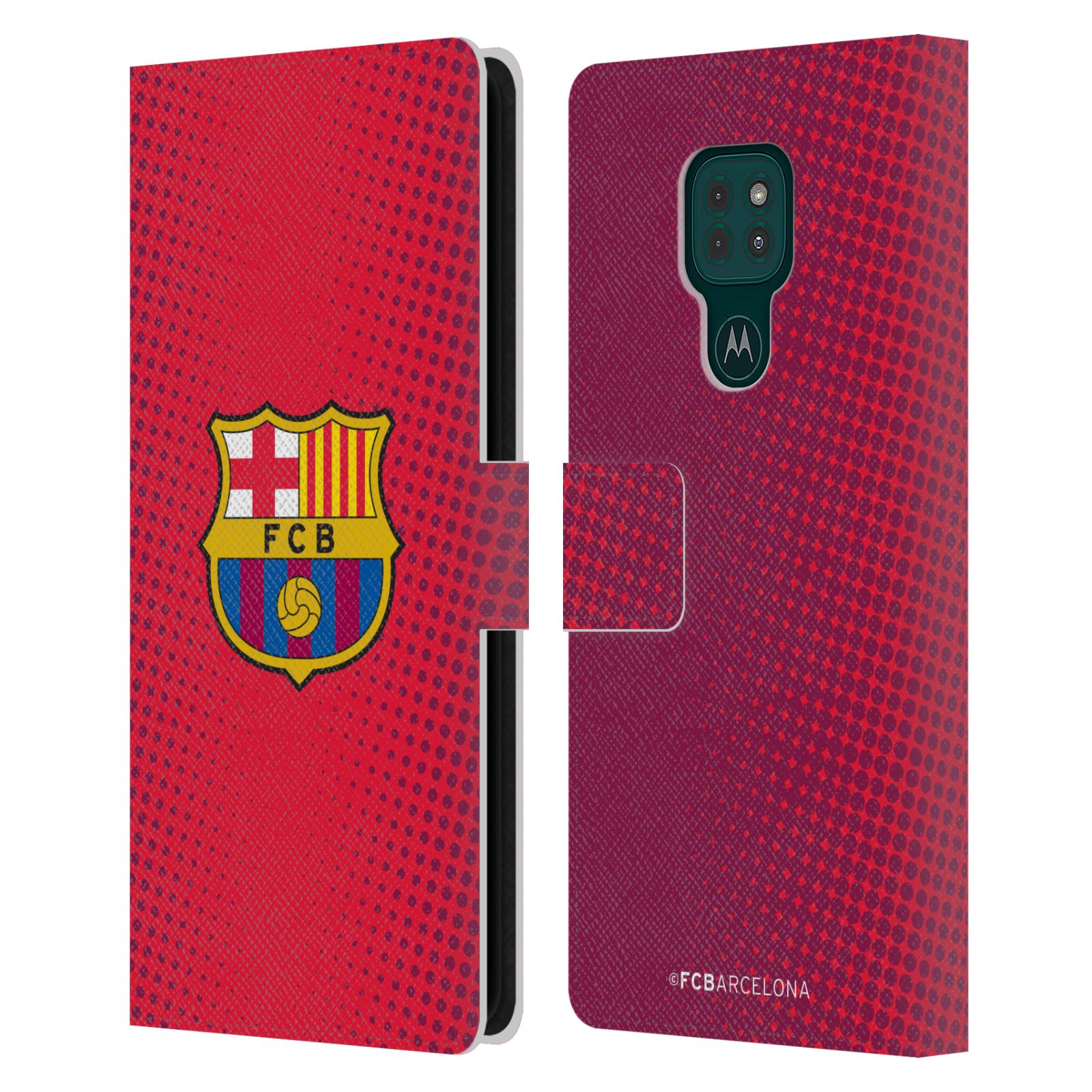 Pouzdro na mobil Motorola Moto G9 PLAY - HEAD CASE - FC Barcelona - Tečky červená