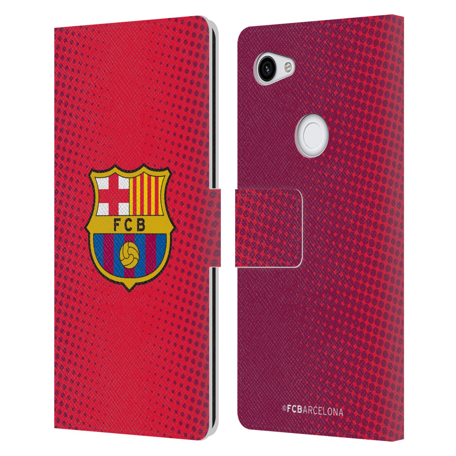 Pouzdro na mobil Google Pixel 3A XL  - HEAD CASE - FC Barcelona - Tečky červená