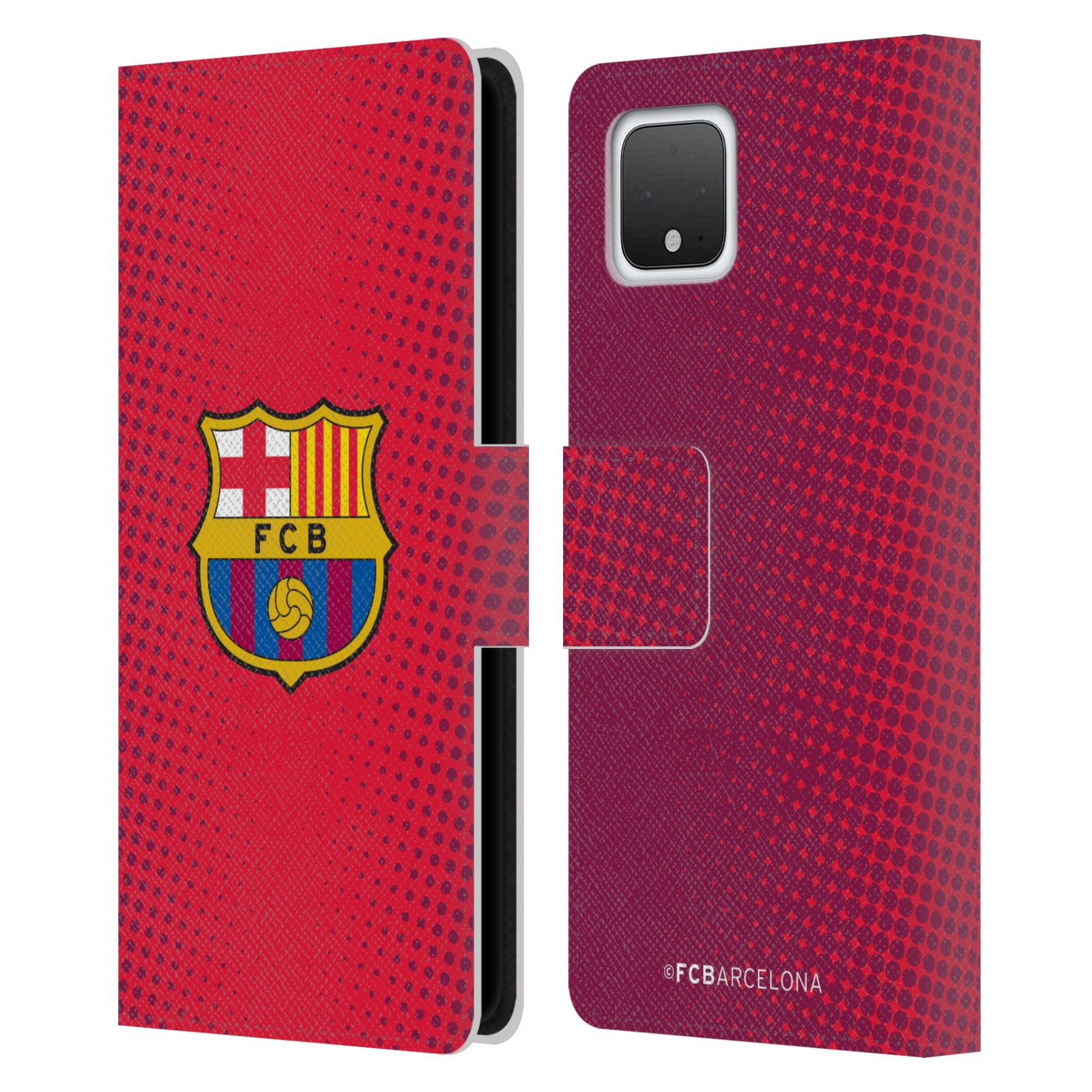 Pouzdro na mobil Google Pixel 4  - HEAD CASE - FC Barcelona - Tečky červená