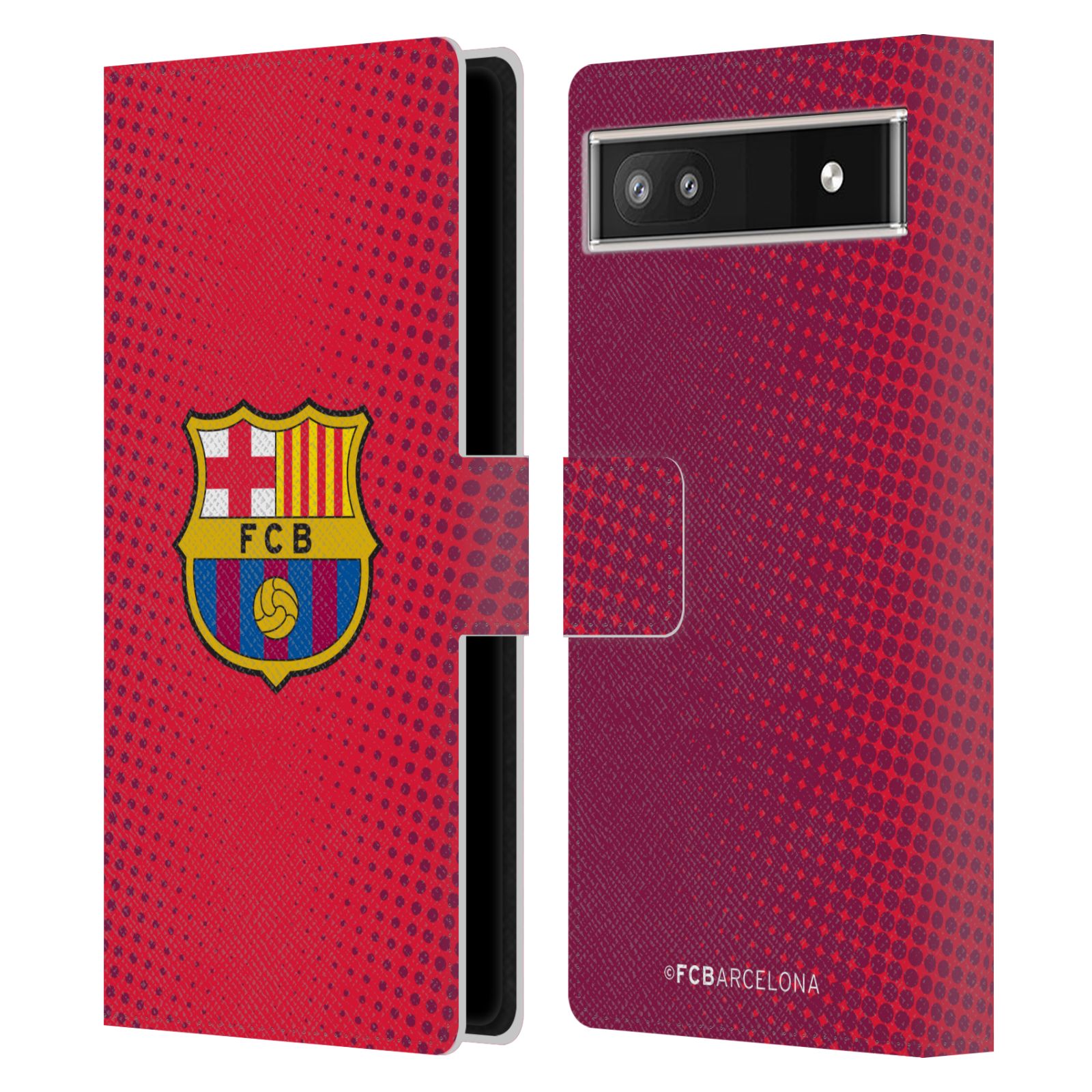Pouzdro na mobil Google Pixel 6A  - HEAD CASE - FC Barcelona - Tečky červená