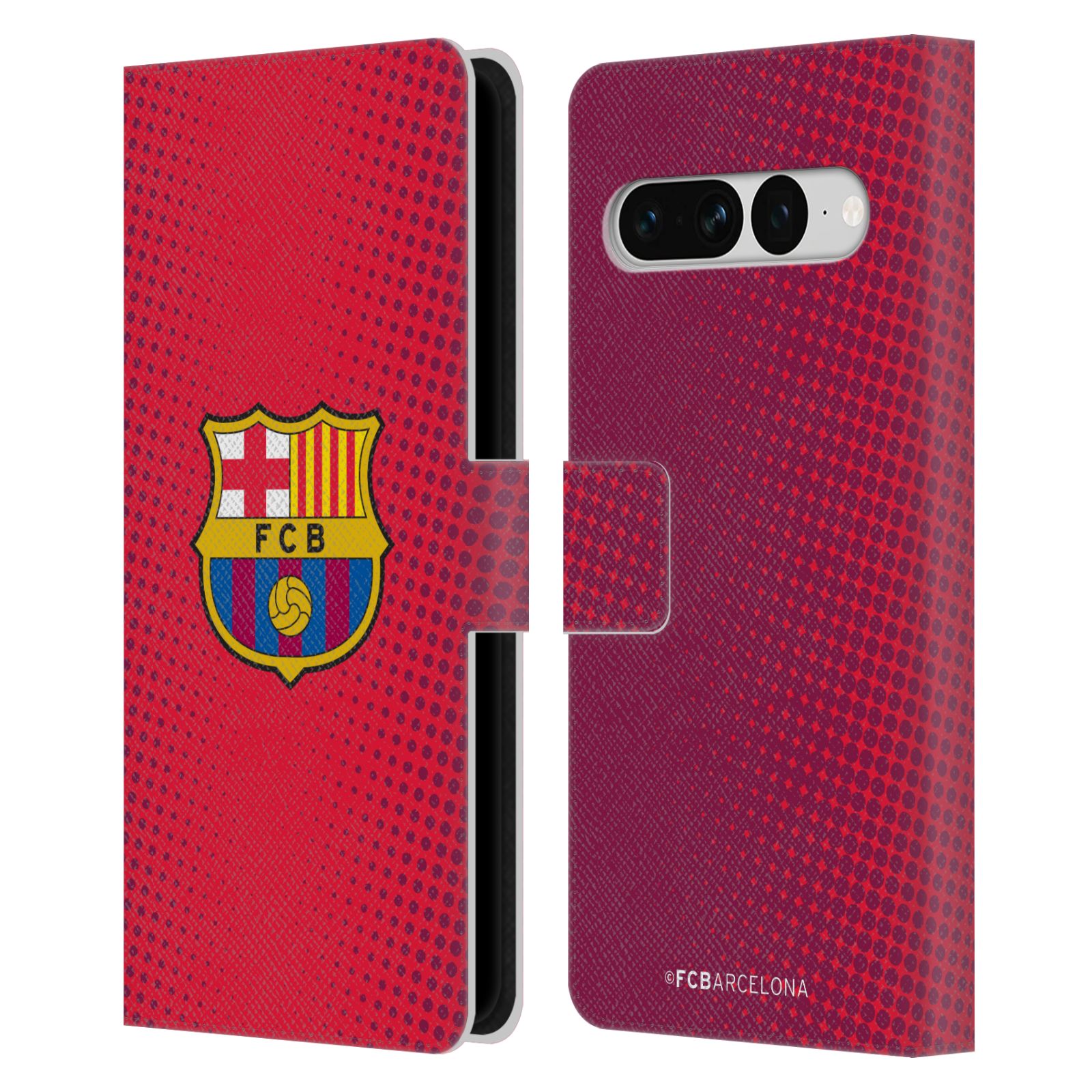 Pouzdro na mobil Google Pixel 7 PRO  - HEAD CASE - FC Barcelona - Tečky červená