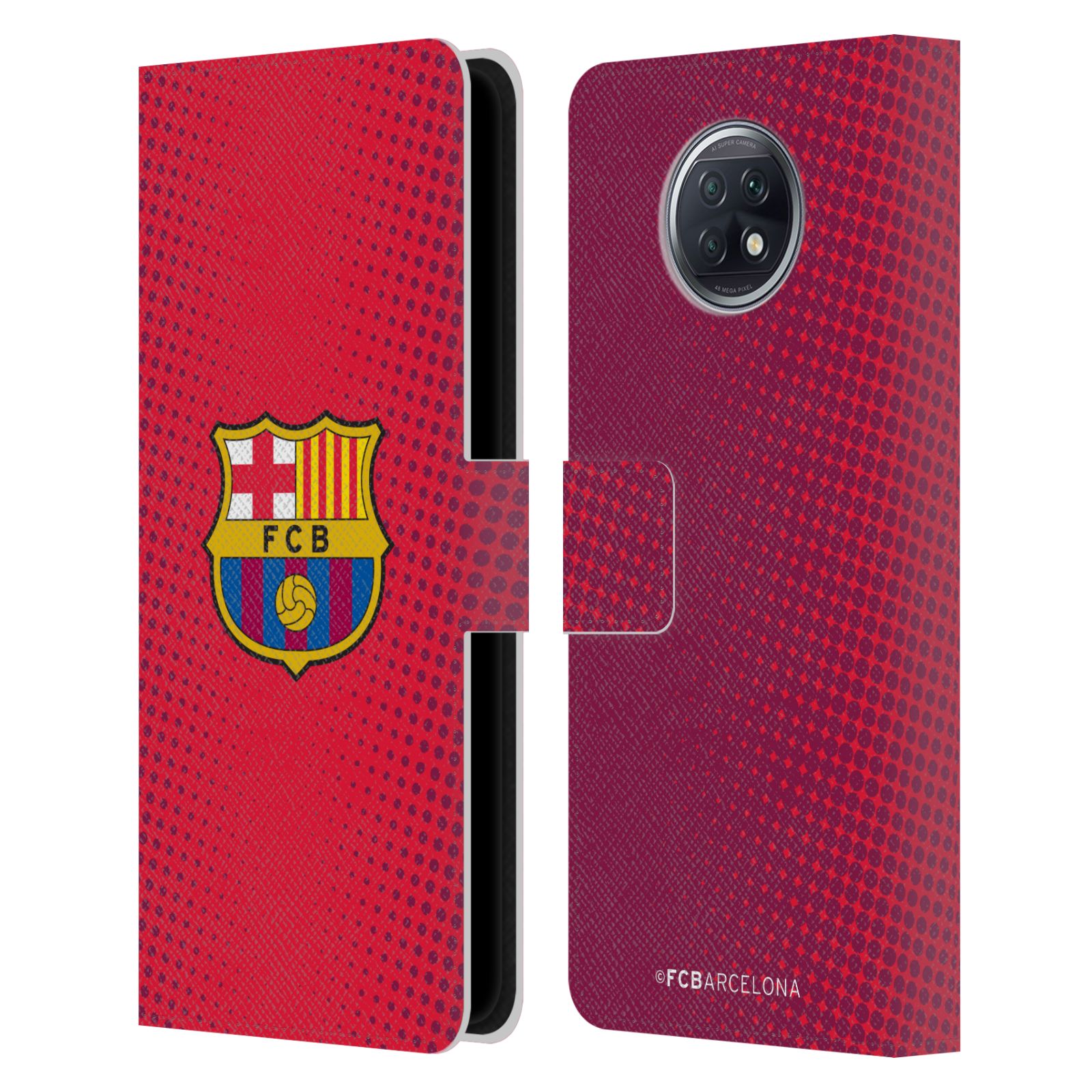 Pouzdro na mobil Xiaomi Redmi Note 9T - HEAD CASE - FC Barcelona - Tečky červená