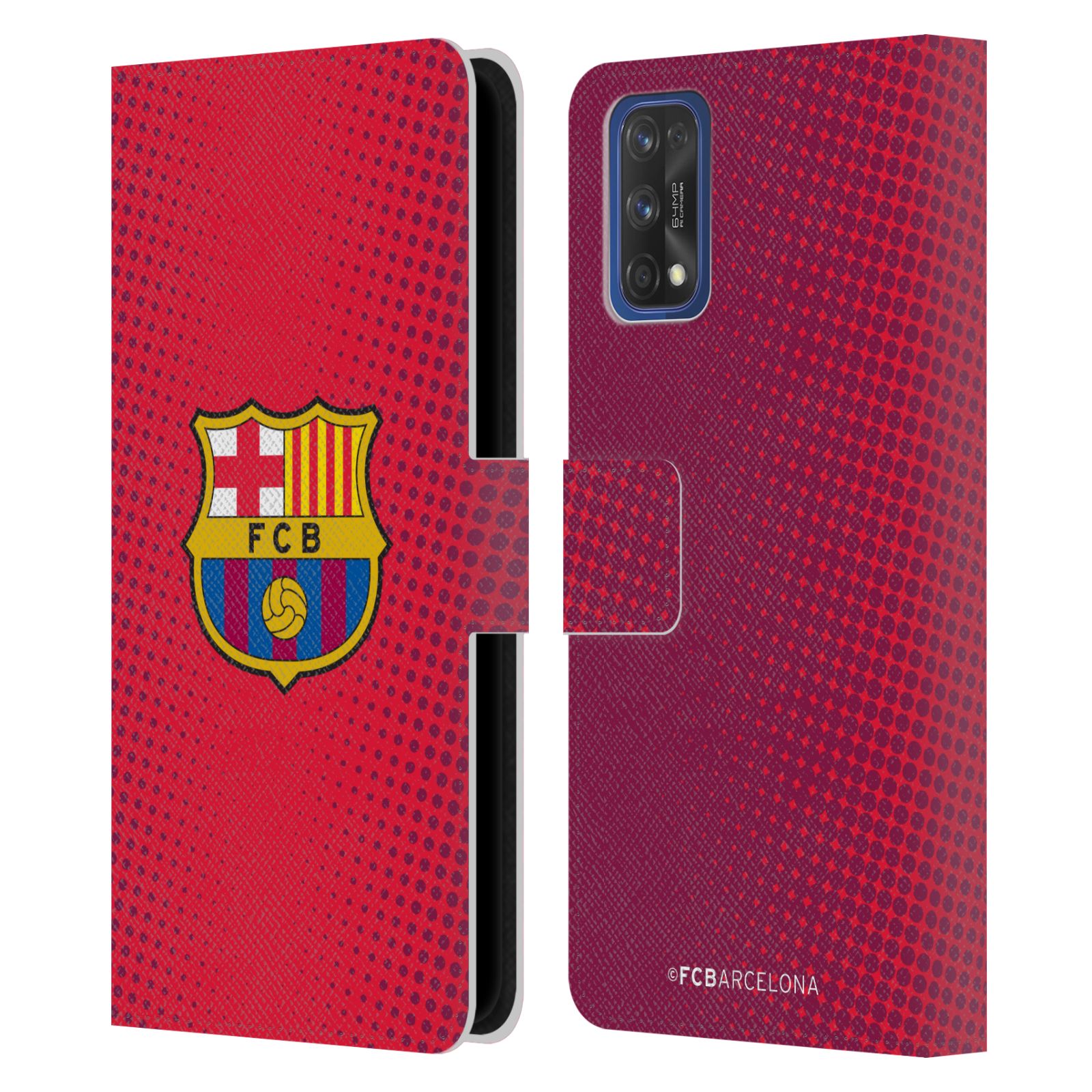 Pouzdro na mobil Realme 7 PRO - HEAD CASE - FC Barcelona - Tečky červená
