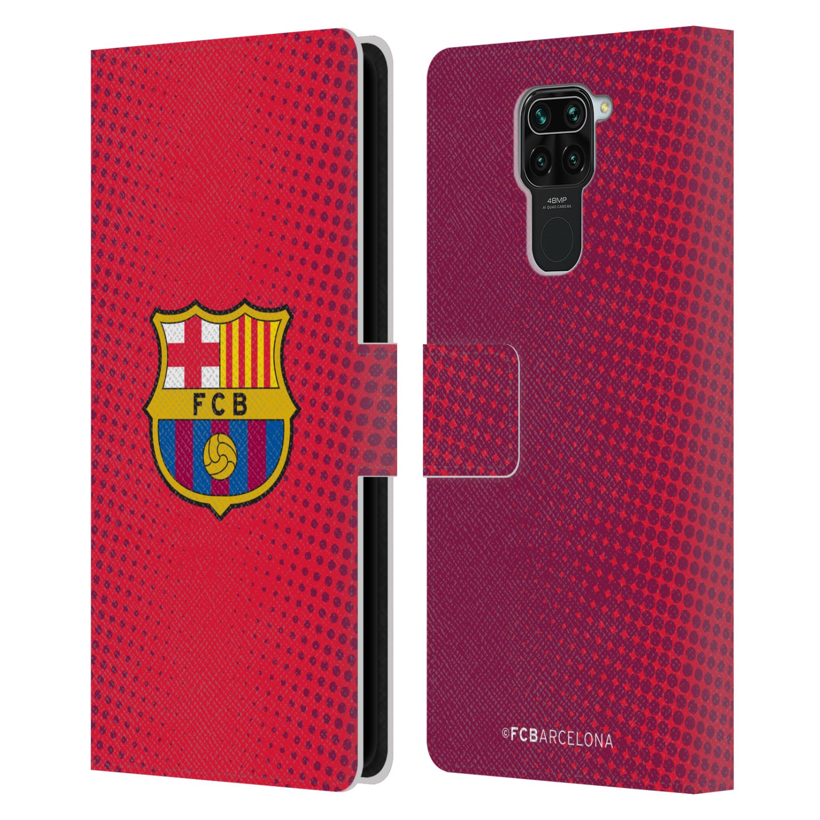 Pouzdro na mobil Xiaomi Redmi Note 9  - HEAD CASE - FC Barcelona - Tečky červená