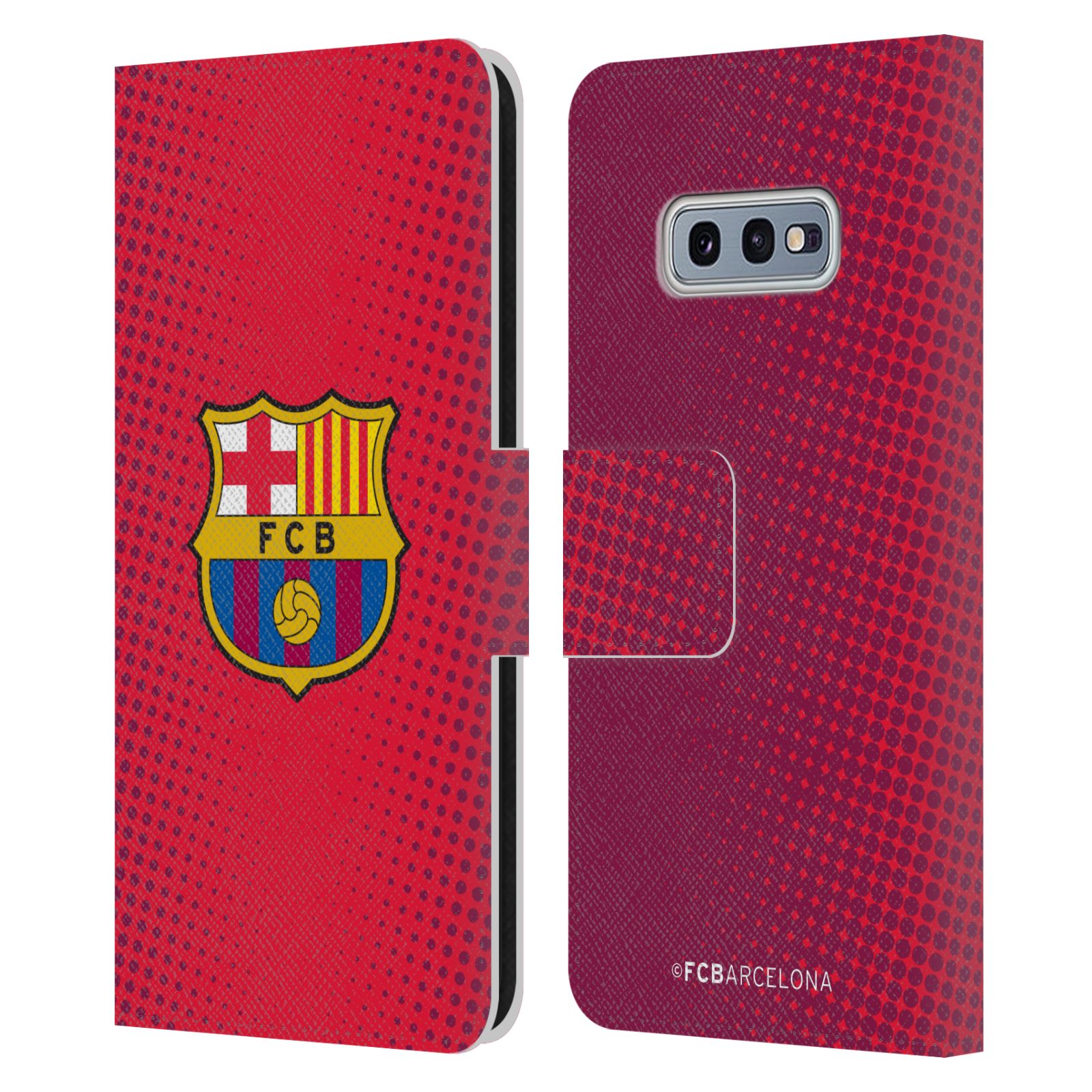 Pouzdro na mobil Samsung Galaxy S10e  - HEAD CASE - FC Barcelona - Tečky červená