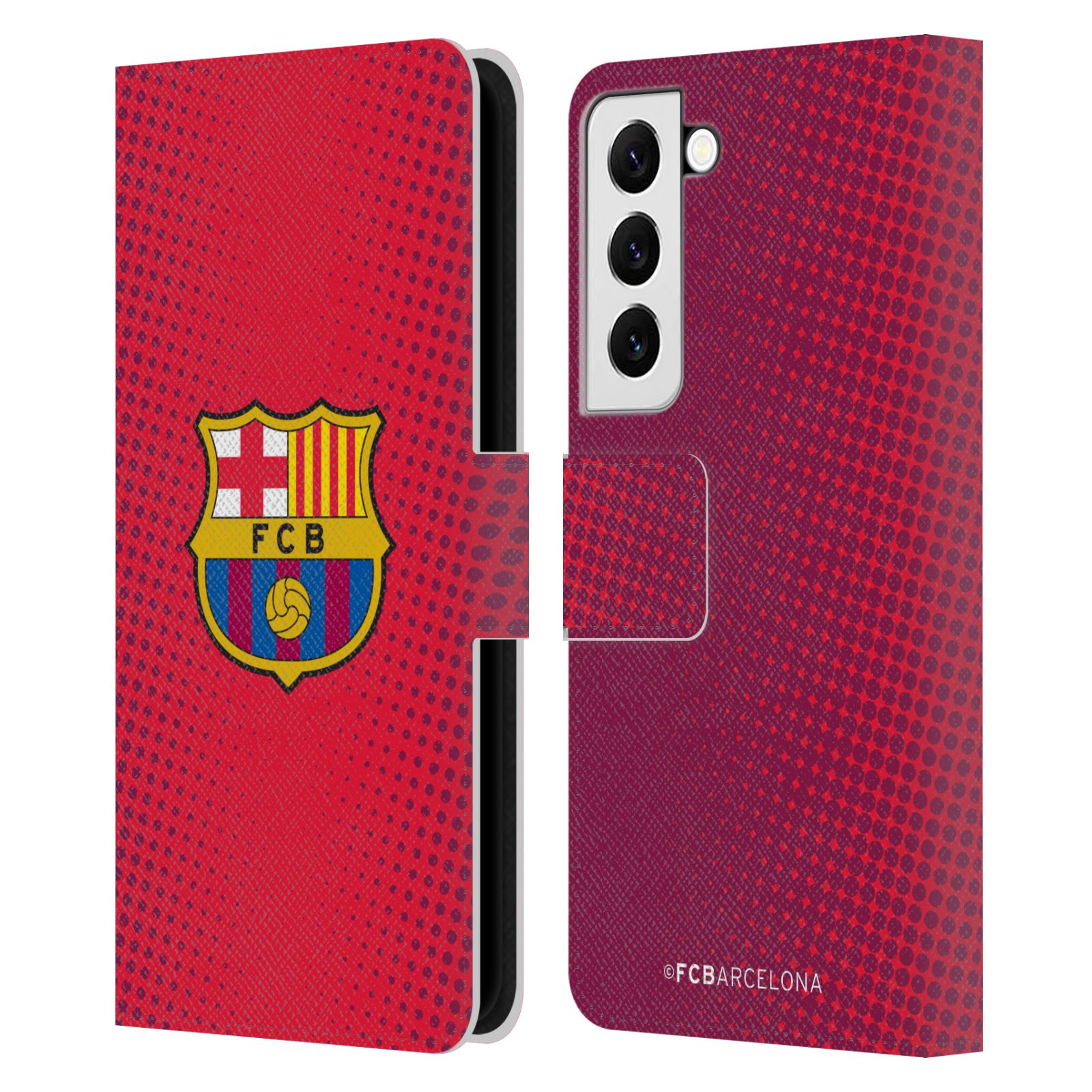 Pouzdro na mobil Samsung Galaxy S22 5G - HEAD CASE - FC Barcelona - Tečky červená