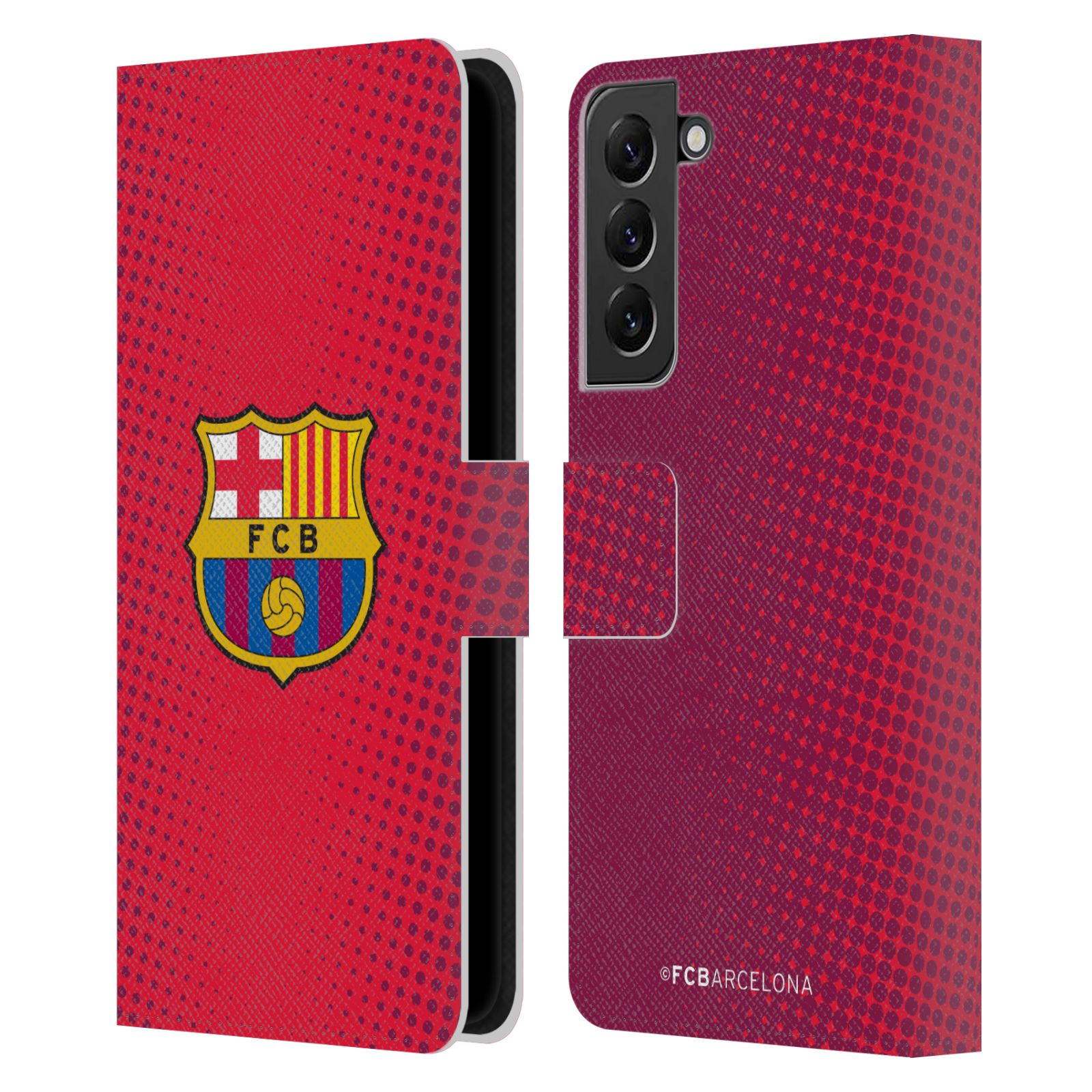 Pouzdro na mobil Samsung Galaxy S22+ 5G - HEAD CASE - FC Barcelona - Tečky červená