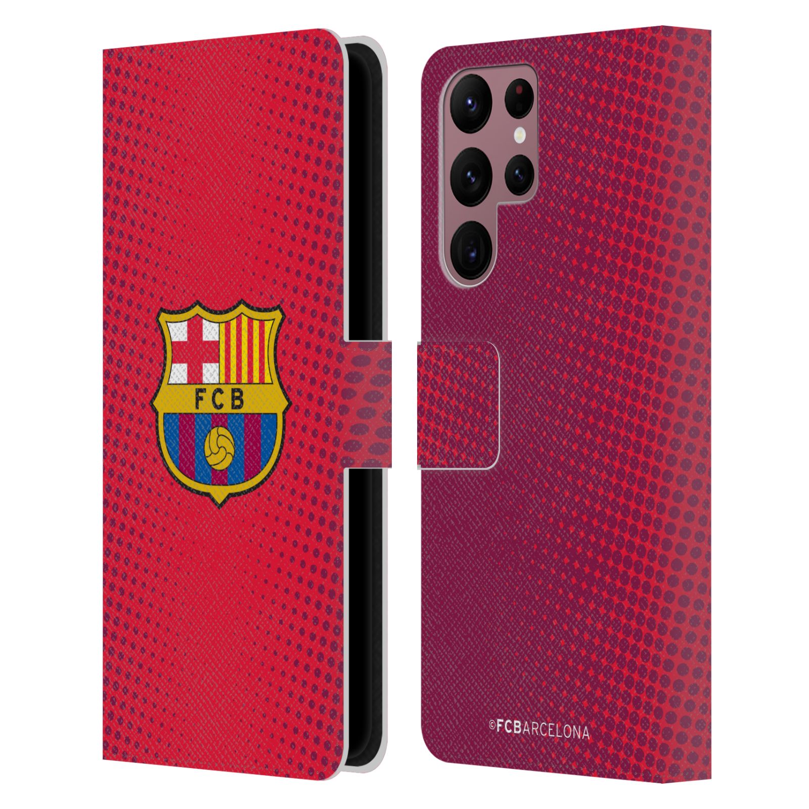 Pouzdro na mobil Samsung Galaxy S22 Ultra 5G - HEAD CASE - FC Barcelona - Tečky červená