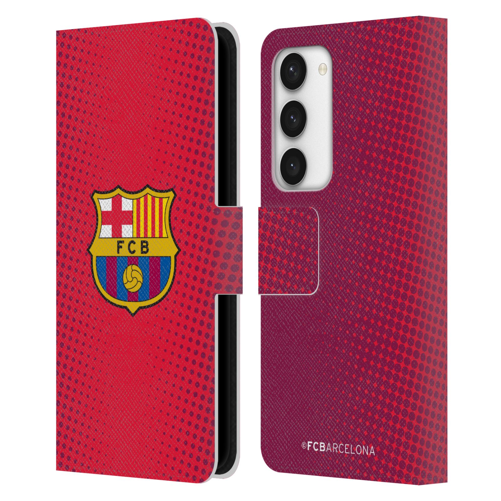 Pouzdro na mobil Samsung Galaxy S23 5G - HEAD CASE - FC Barcelona - Tečky červená