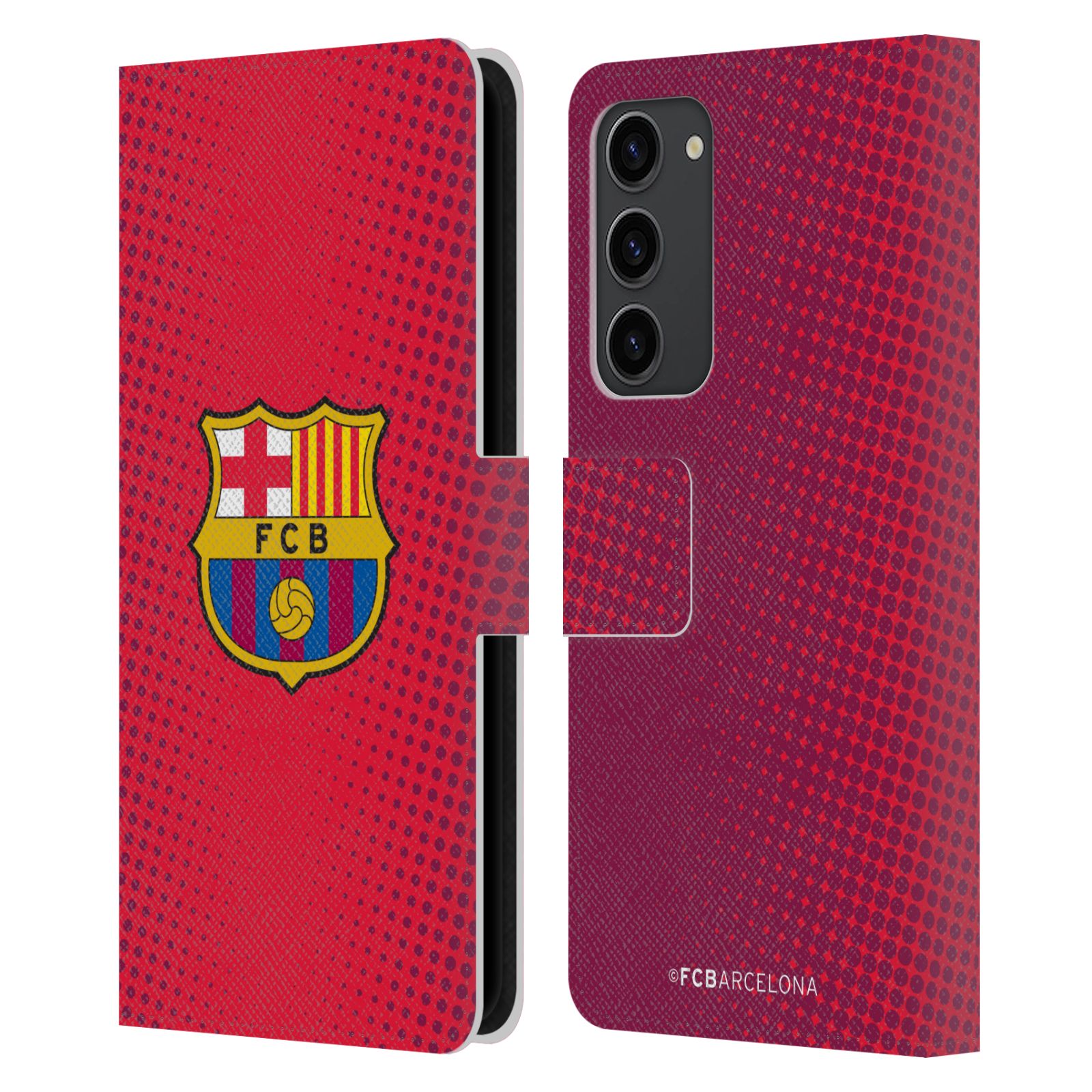 Pouzdro na mobil Samsung Galaxy S23+ 5G - HEAD CASE - FC Barcelona - Tečky červená