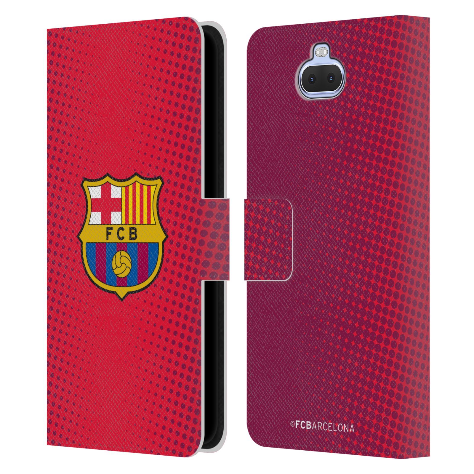 Pouzdro na mobil Sony Xperia 10 / Xperia XA3  - HEAD CASE - FC Barcelona - Tečky červená