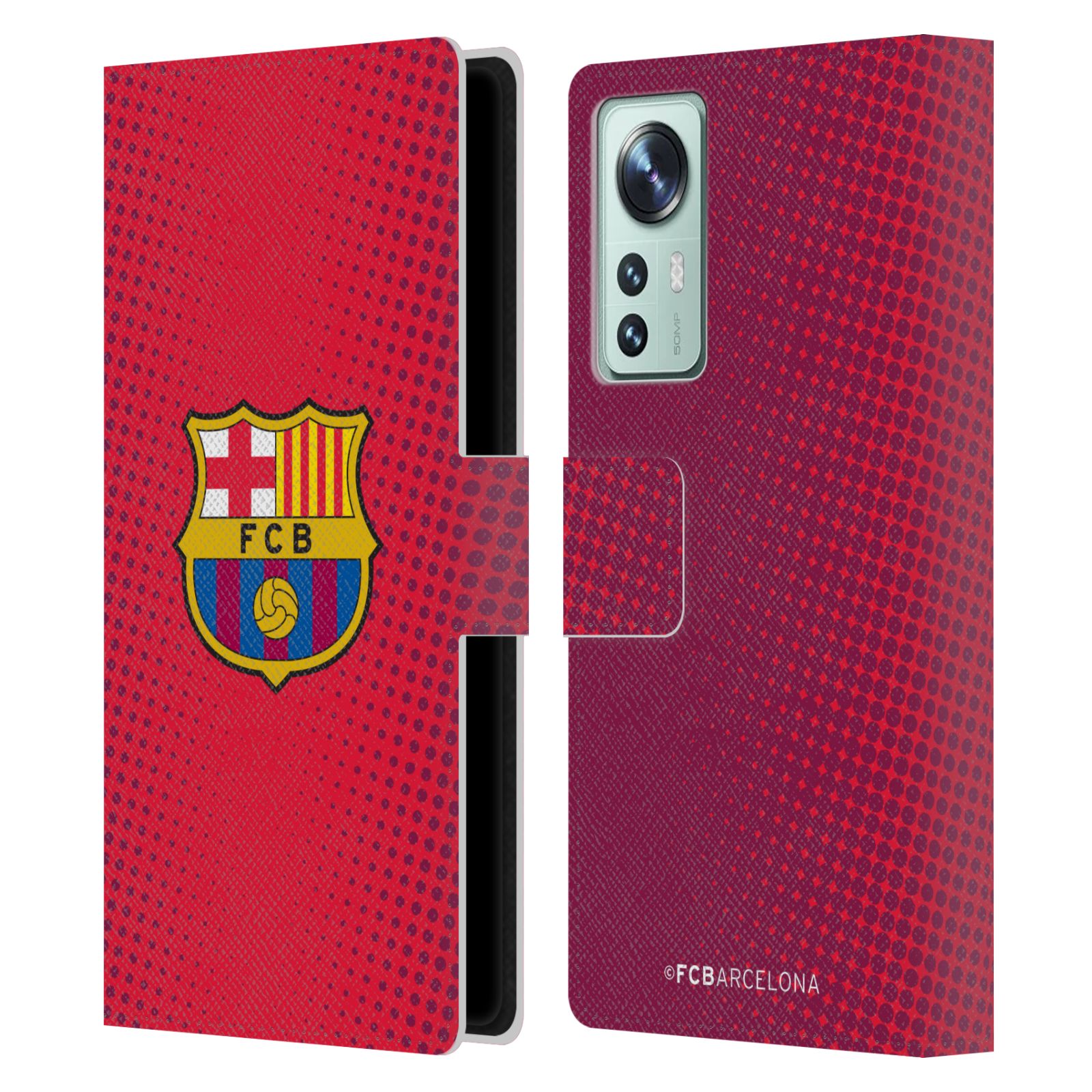 Pouzdro na mobil Xiaomi 12 - HEAD CASE - FC Barcelona - Tečky červená
