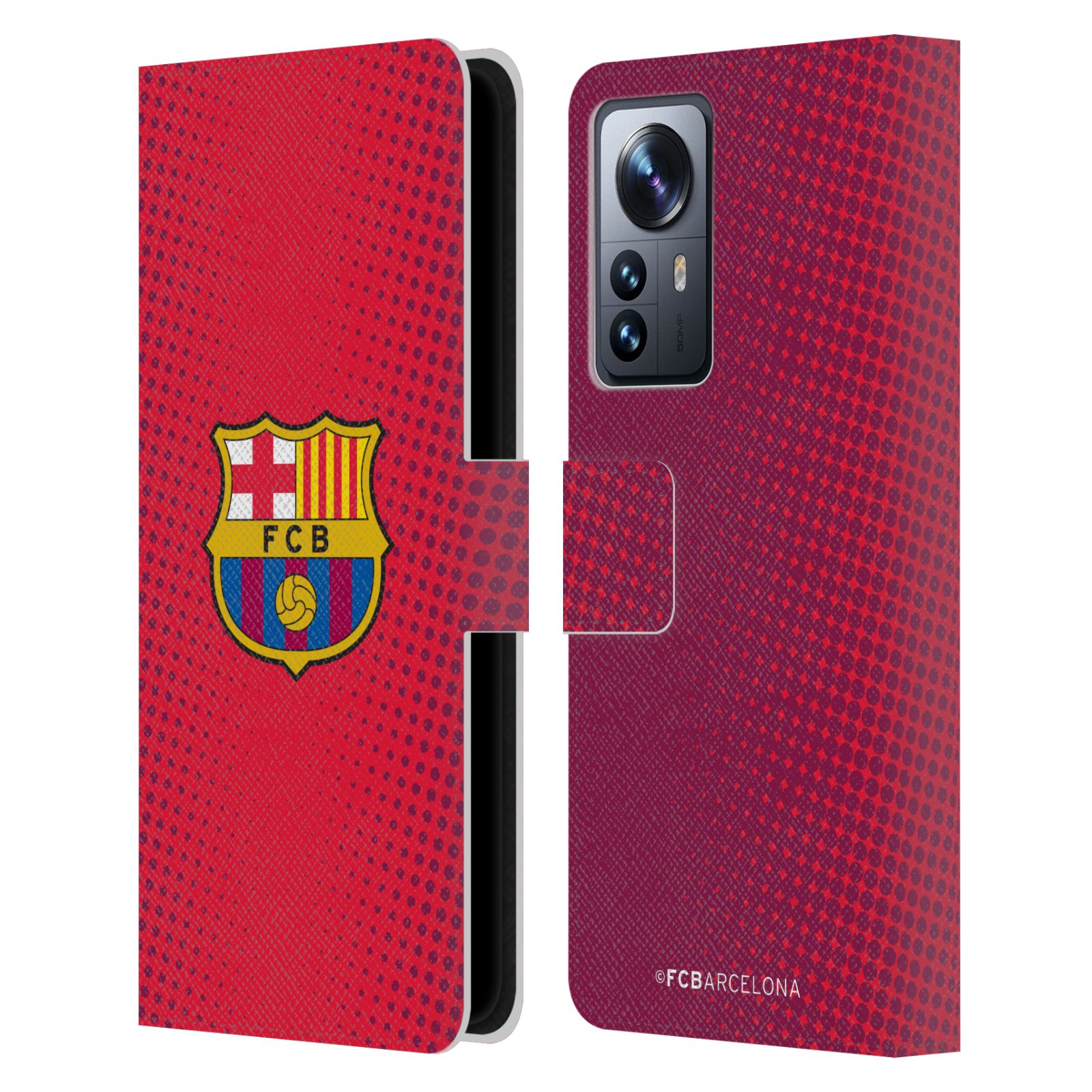 Pouzdro na mobil Xiaomi 12 PRO - HEAD CASE - FC Barcelona - Tečky červená