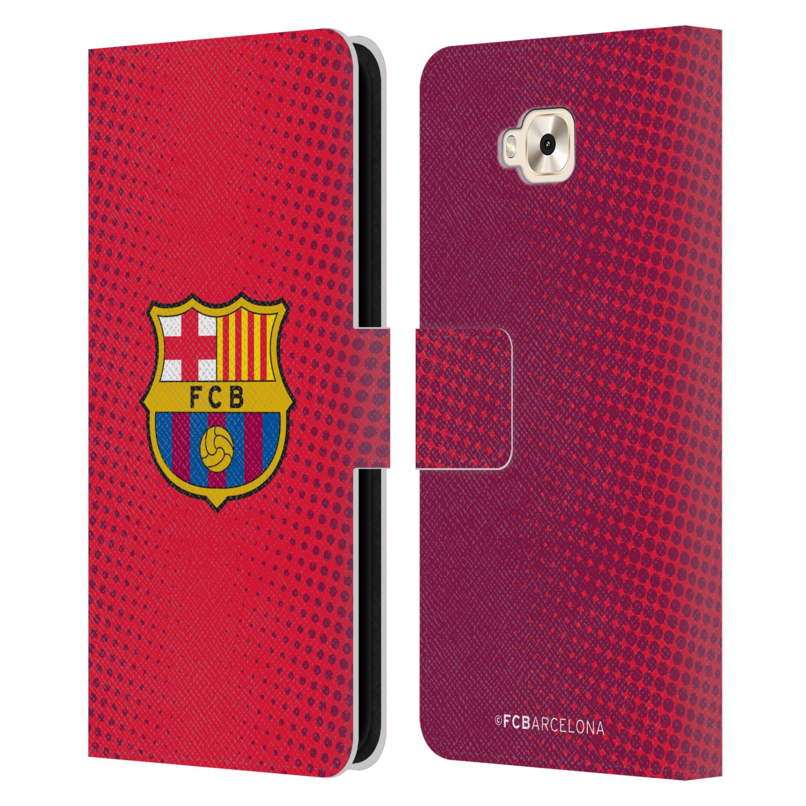 Pouzdro na mobil Asus Zenfone 4 Selfie ZD553KL  - HEAD CASE - FC Barcelona - Tečky červená