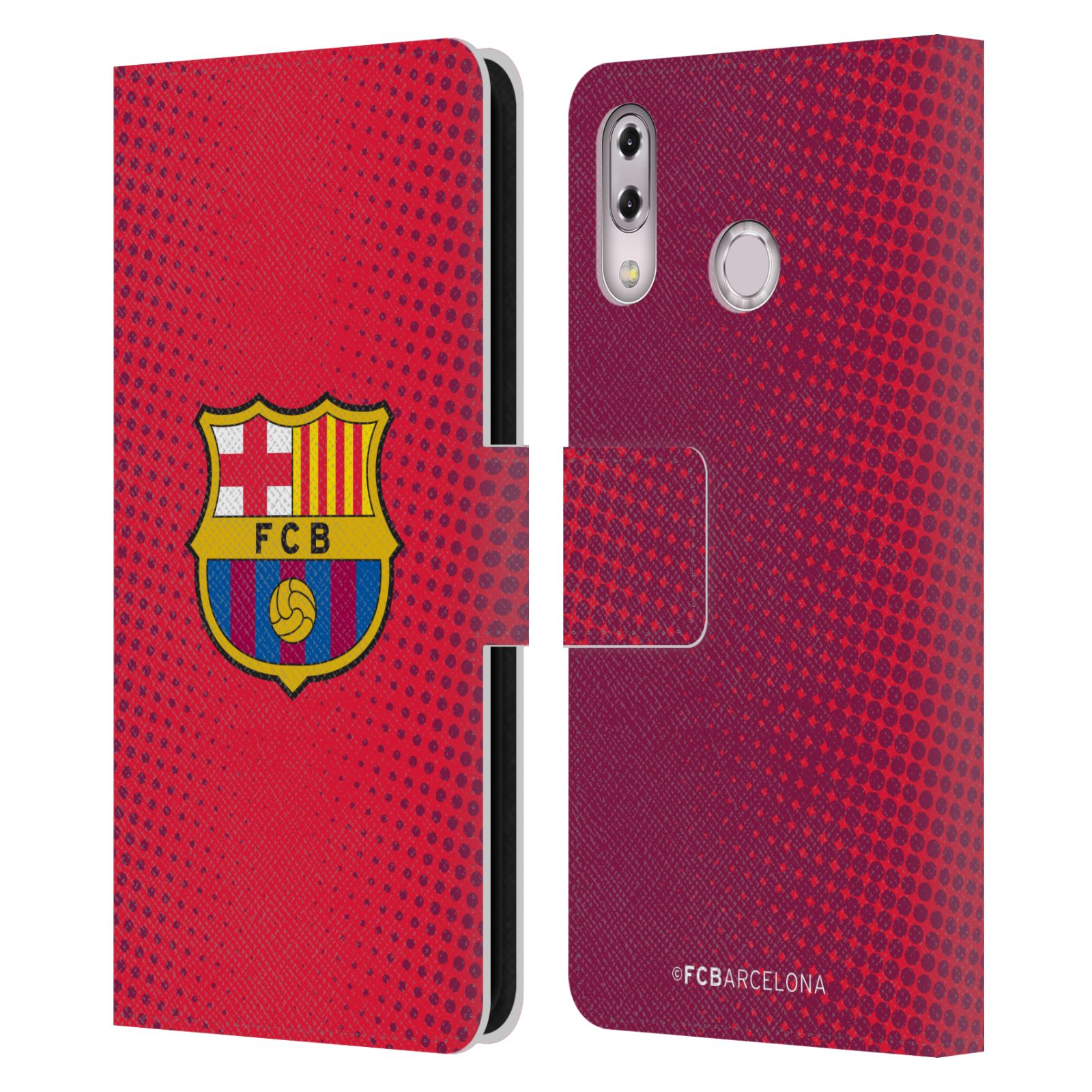 Pouzdro na mobil Asus Zenfone 5z ZS620KL, 5 ZE620KL  - HEAD CASE - FC Barcelona - Tečky červená