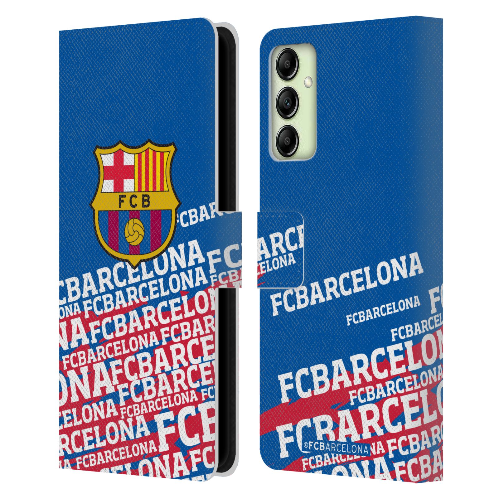 Pouzdro na mobil Samsung Galaxy A14 - HEAD CASE - FC Barcelona - Logo název