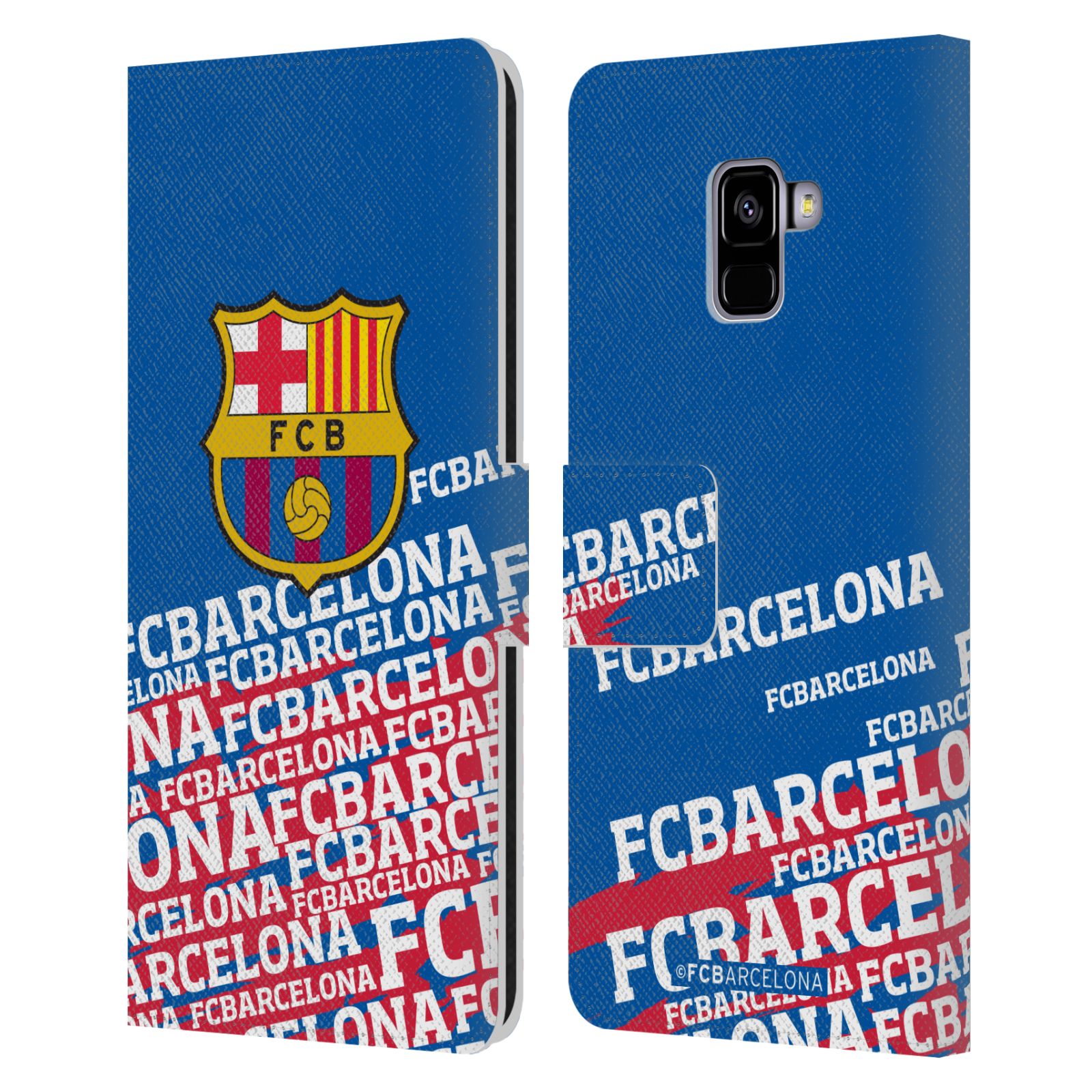 Pouzdro na mobil Samsung Galaxy A8+ 2018 - HEAD CASE - FC Barcelona - Logo název