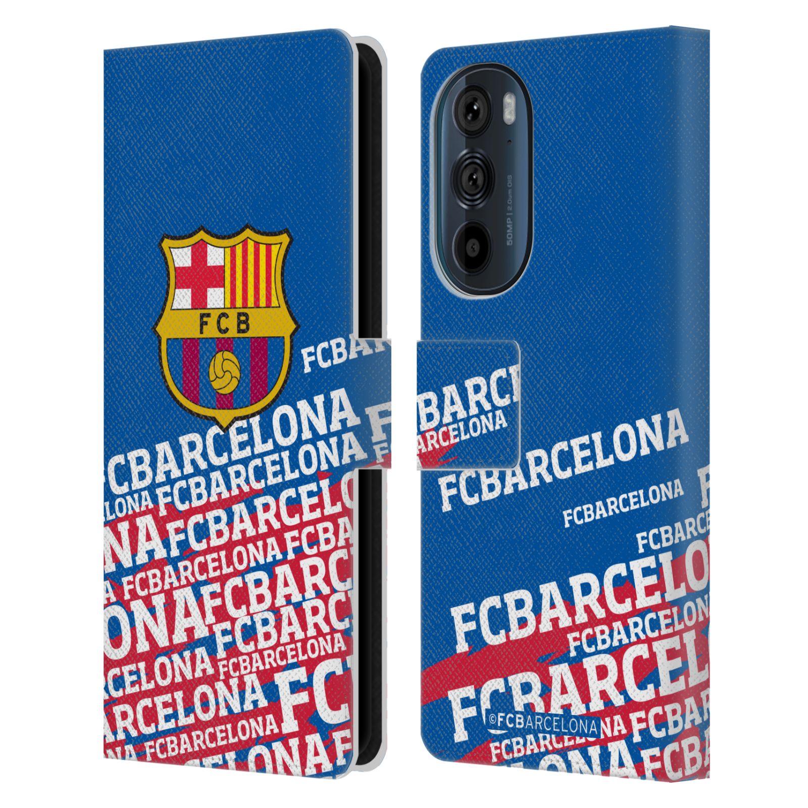Pouzdro na mobil Motorola EDGE 30 - HEAD CASE - FC Barcelona - Logo název