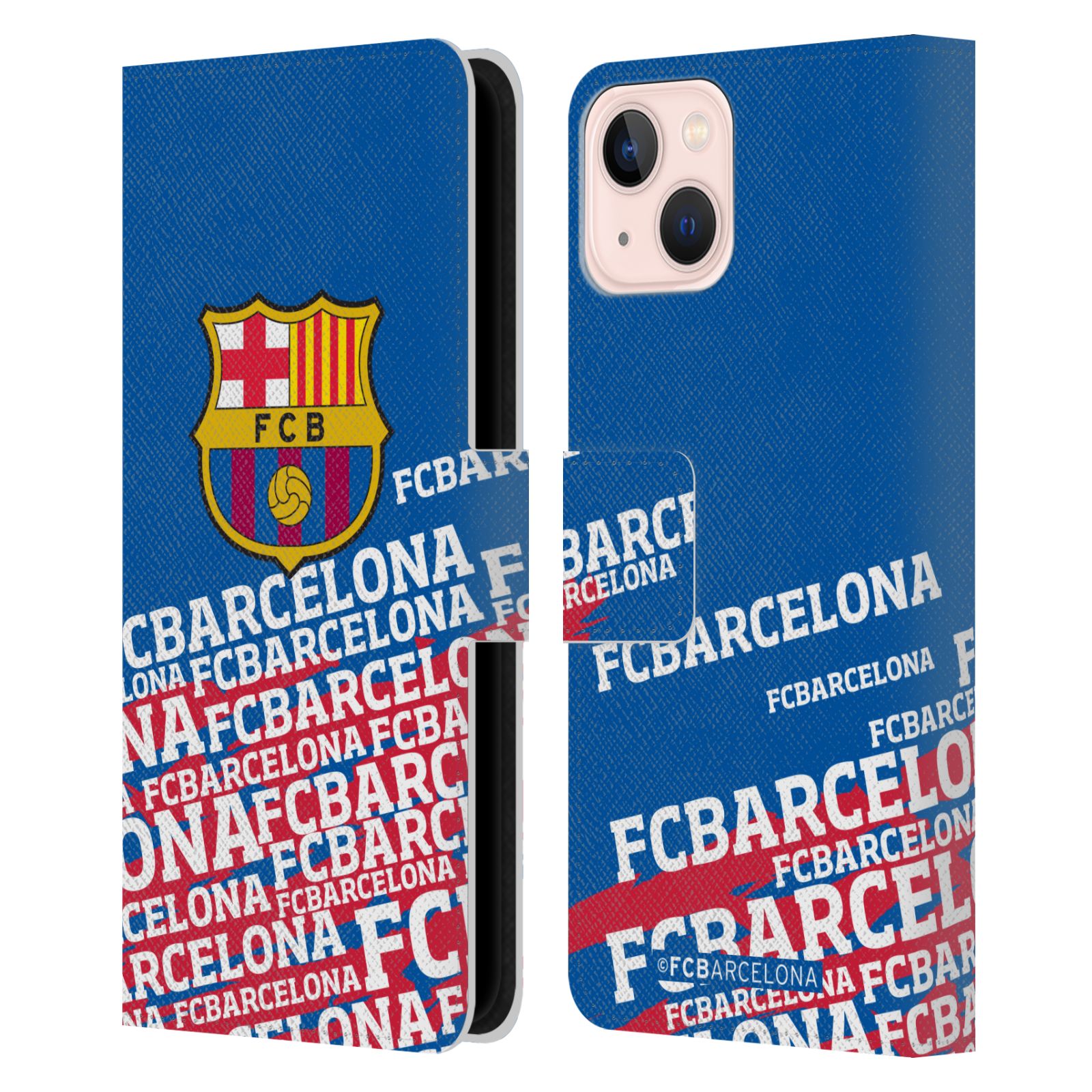 Pouzdro na mobil Apple Iphone 13 - HEAD CASE - FC Barcelona - Logo název