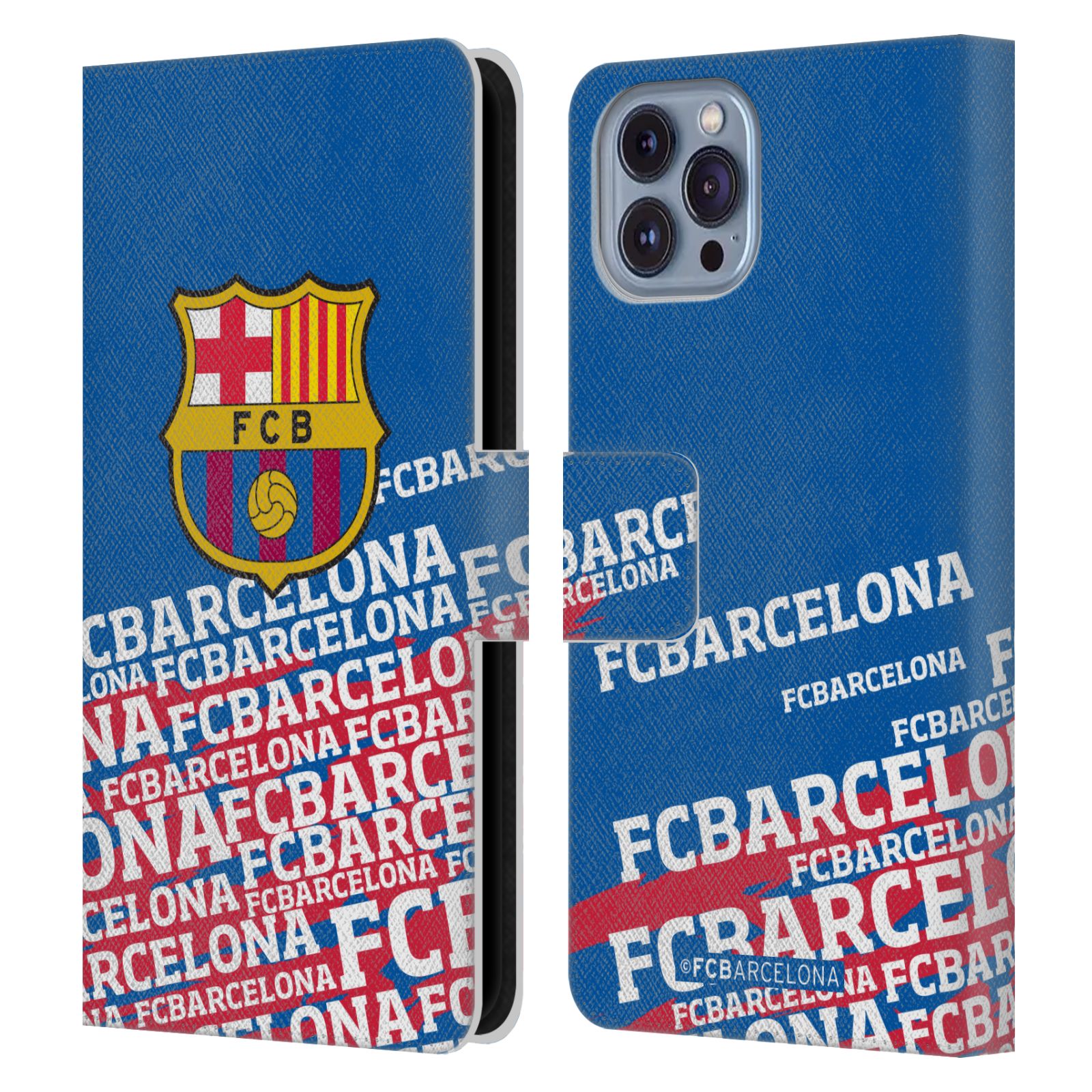 Pouzdro na mobil Apple Iphone 14 - HEAD CASE - FC Barcelona - Logo název