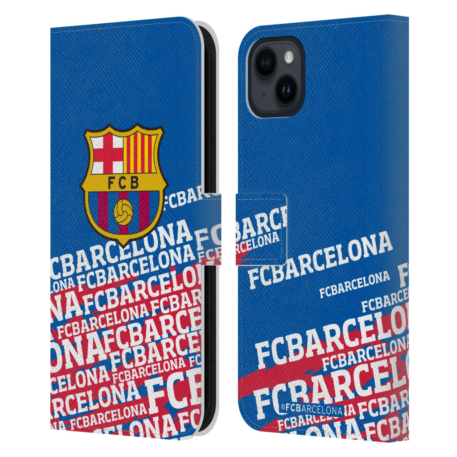 Pouzdro na mobil Apple Iphone 15 PLUS - HEAD CASE - FC Barcelona - Logo název