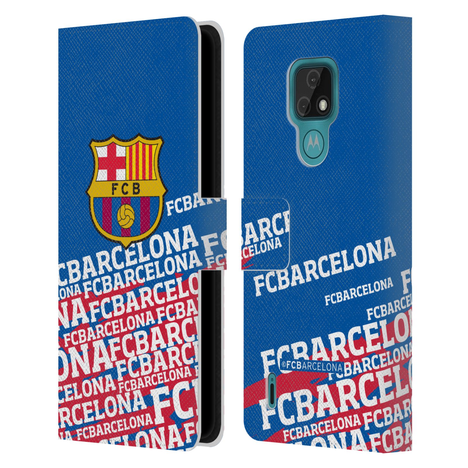 Pouzdro na mobil Motorola Moto E7 - HEAD CASE - FC Barcelona - Logo název