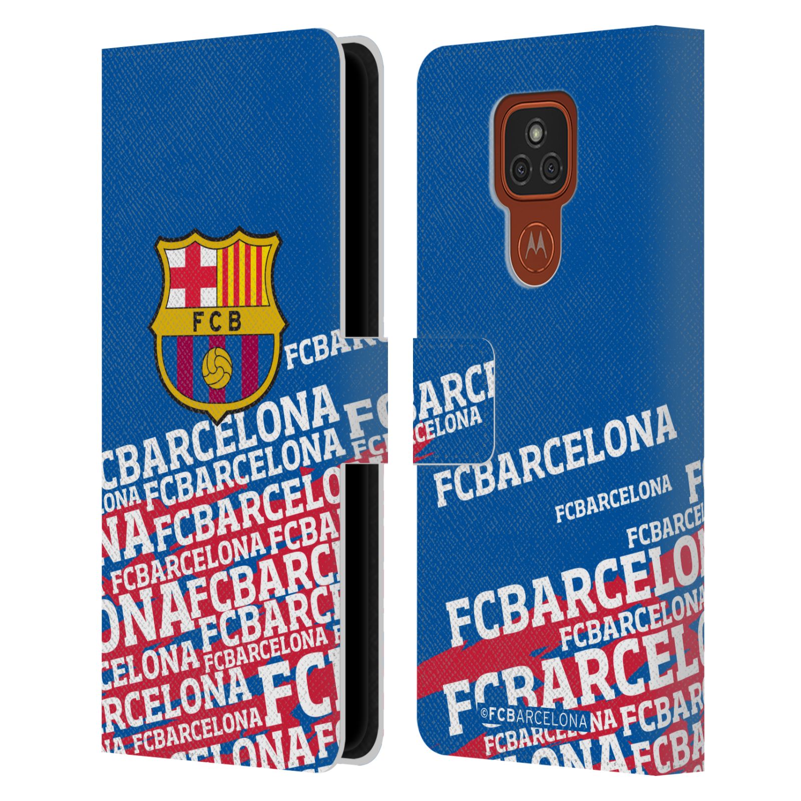 Pouzdro na mobil Motorola Moto E7 Plus - HEAD CASE - FC Barcelona - Logo název