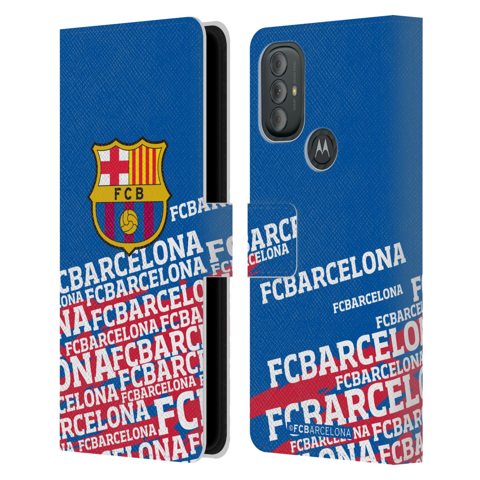 Pouzdro na mobil Motorola Moto G10 / G30 - HEAD CASE - FC Barcelona - Logo název