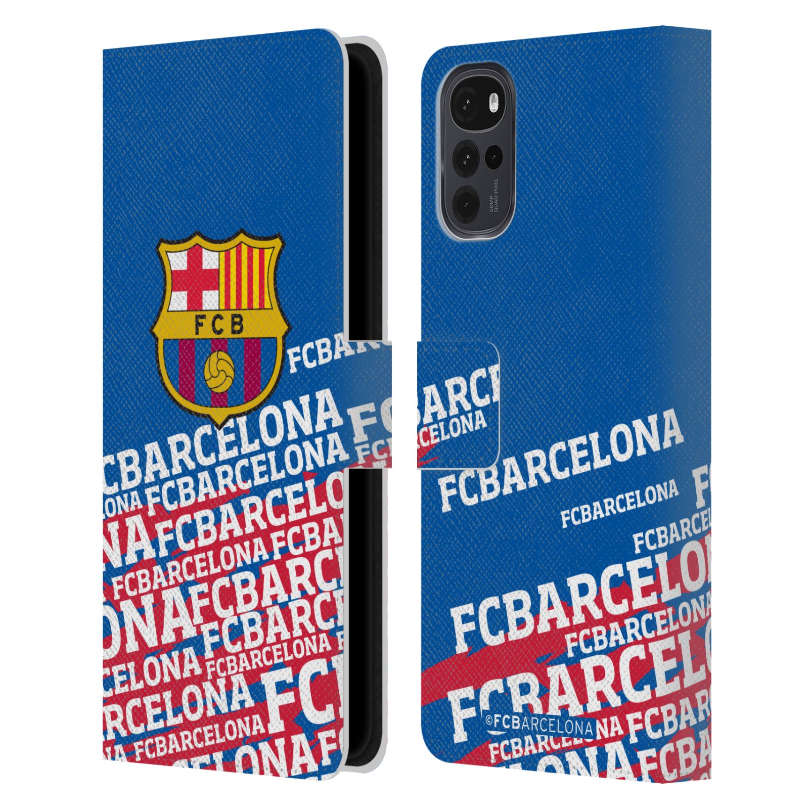 Pouzdro na mobil Motorola Moto G22 - HEAD CASE - FC Barcelona - Logo název