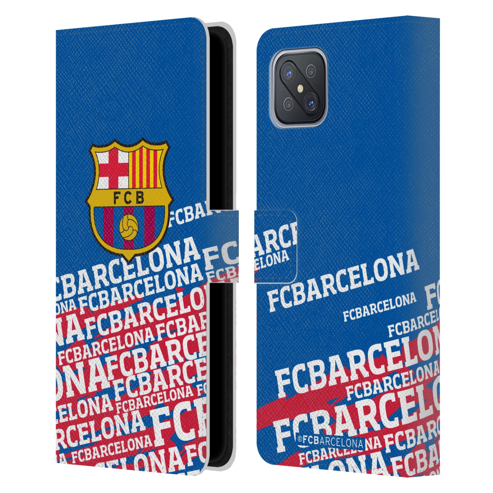 Pouzdro na mobil Oppo A92s - HEAD CASE - FC Barcelona - Logo název