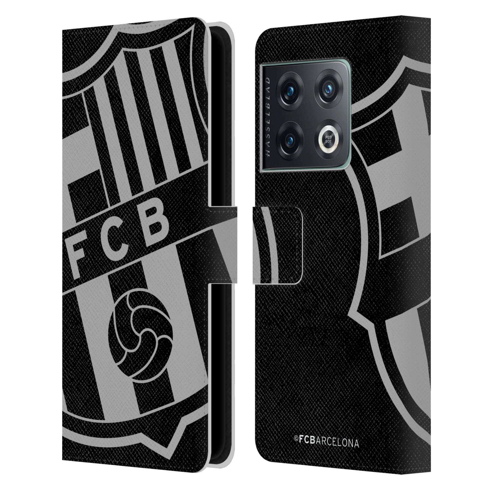 Pouzdro na mobil OnePlus 10 PRO - HEAD CASE - FC Barcelona - černošedé logo