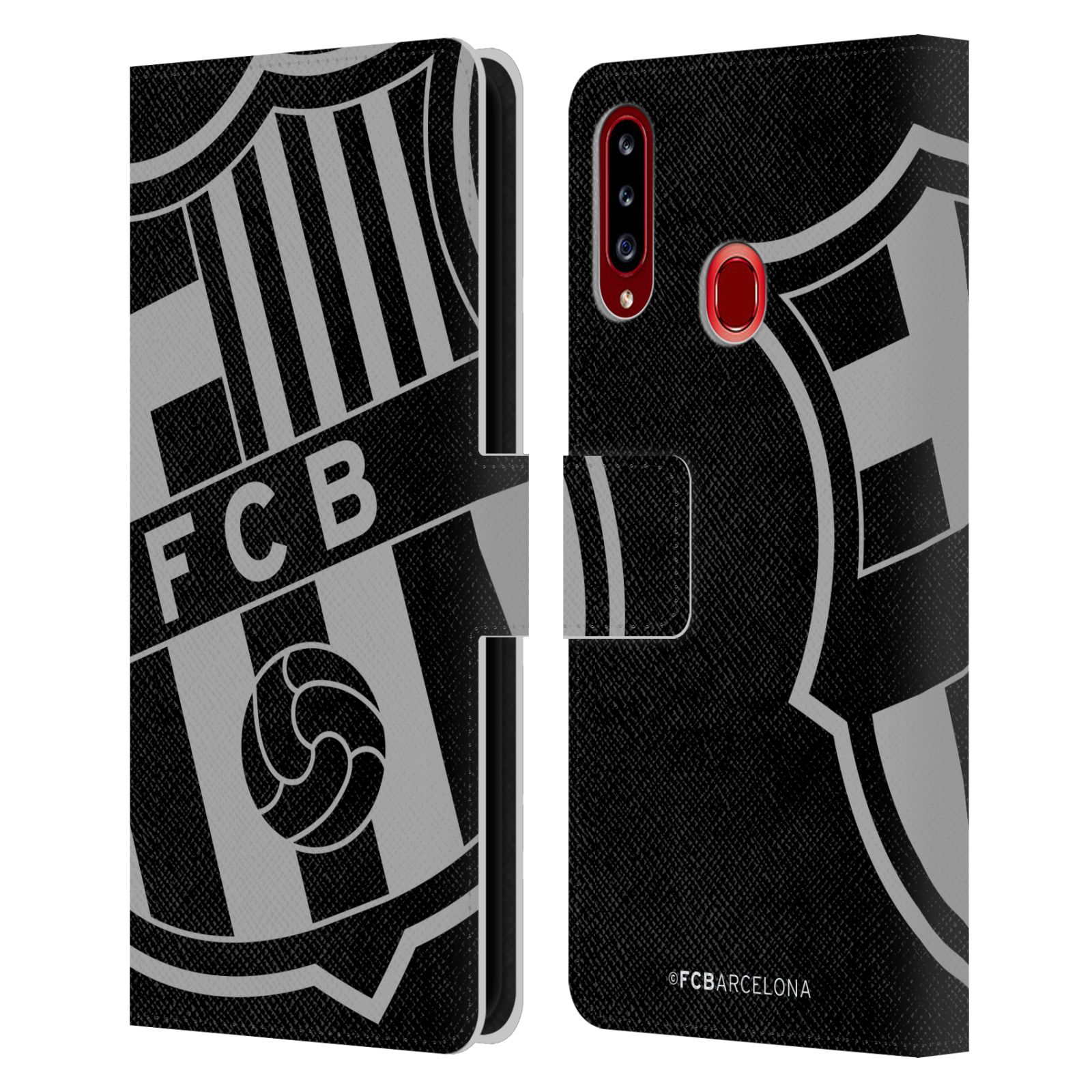 Pouzdro na mobil Samsung Galaxy A20S - HEAD CASE - FC Barcelona - černošedé logo