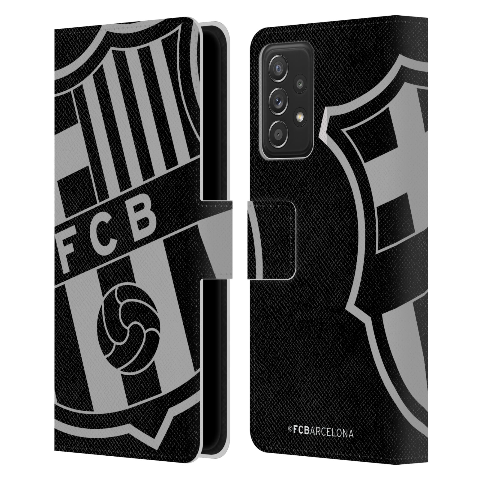 Pouzdro na mobil Samsung Galaxy A52 / A52 G - HEAD CASE - FC Barcelona - černošedé logo