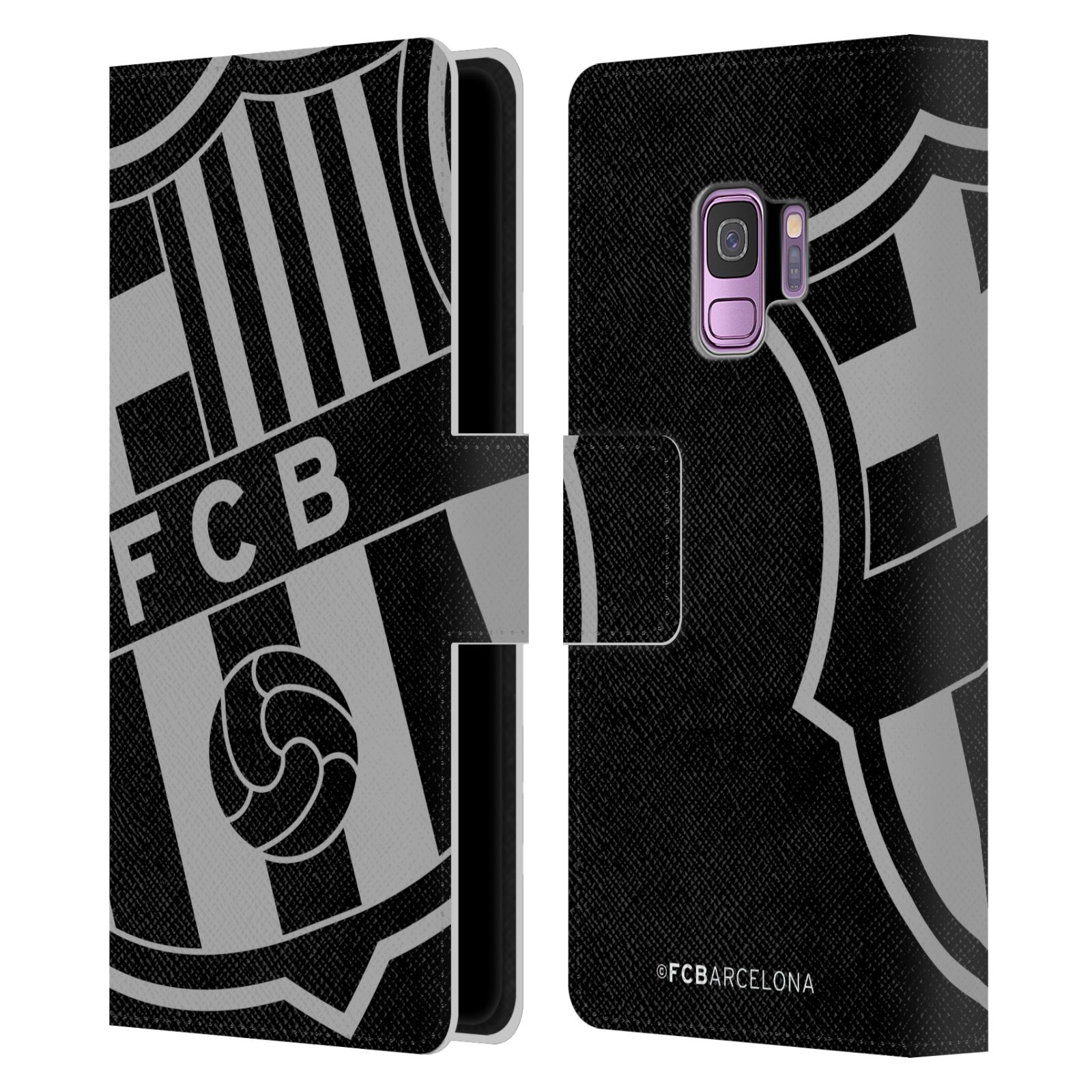 Pouzdro na mobil Samsung Galaxy S9 - HEAD CASE - FC Barcelona - černošedé logo