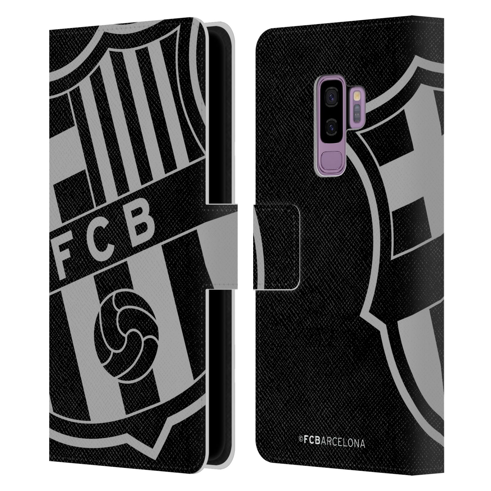 Pouzdro na mobil Samsung Galaxy S9+ / S9 PLUS - HEAD CASE - FC Barcelona - černošedé logo