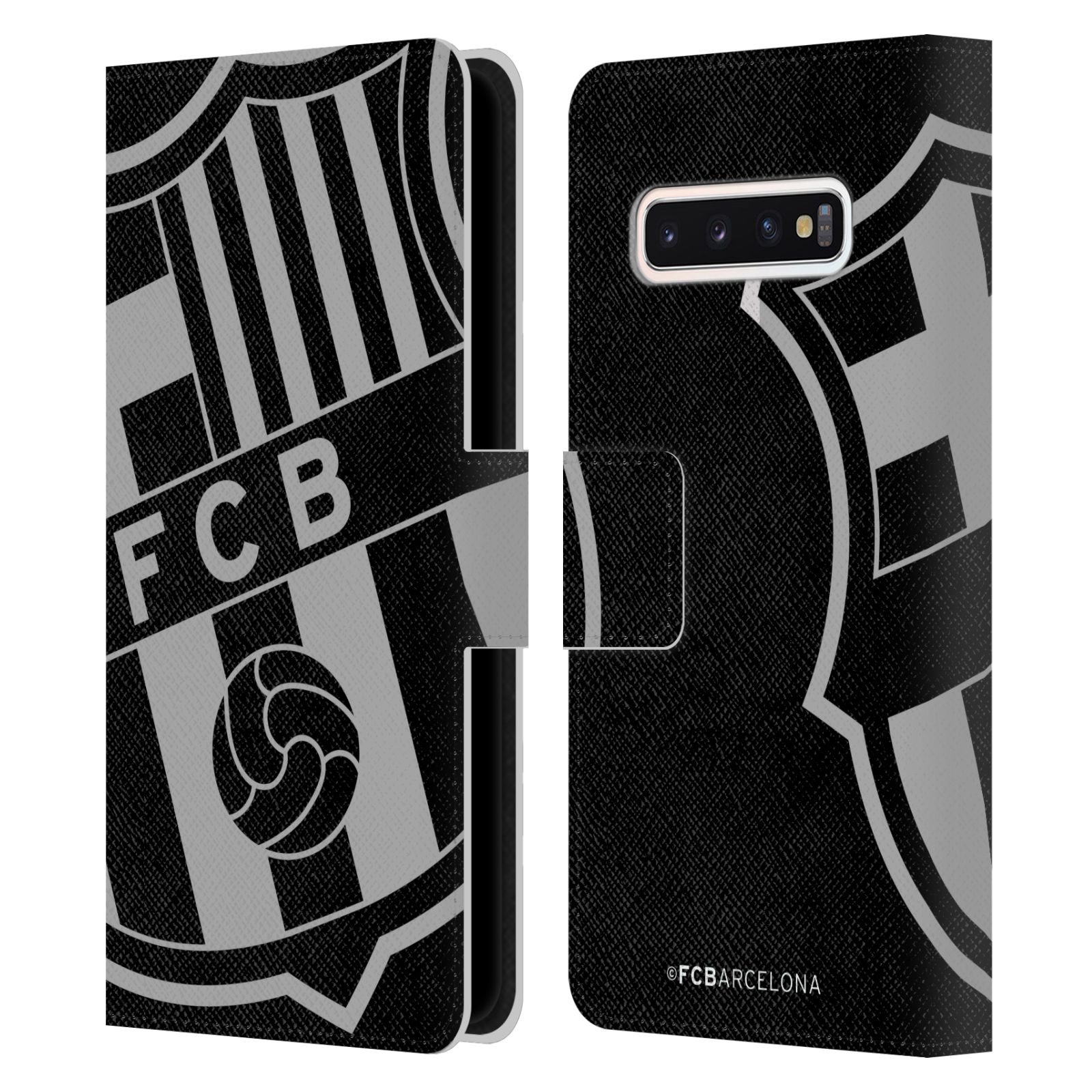 Pouzdro na mobil Samsung Galaxy S10 - HEAD CASE - FC Barcelona - černošedé logo