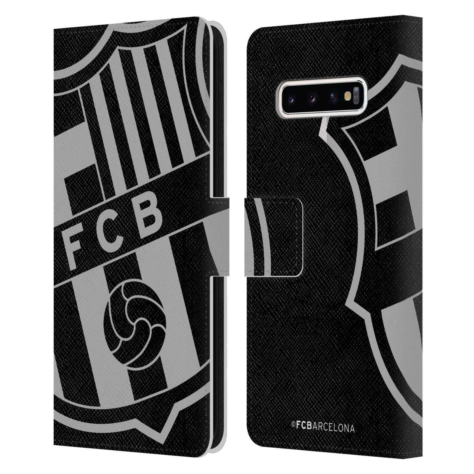 Pouzdro na mobil Samsung Galaxy S10+ - HEAD CASE - FC Barcelona - černošedé logo