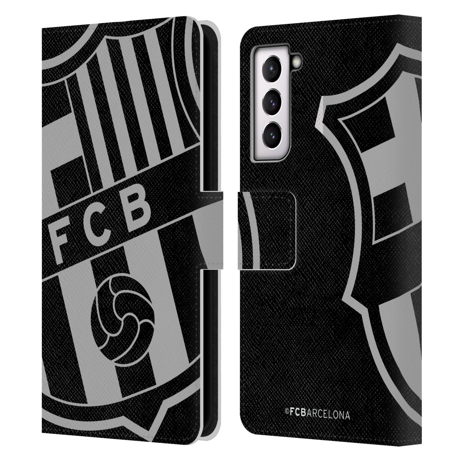 Pouzdro na mobil Samsung Galaxy S21 / S21 5G - HEAD CASE - FC Barcelona - černošedé logo