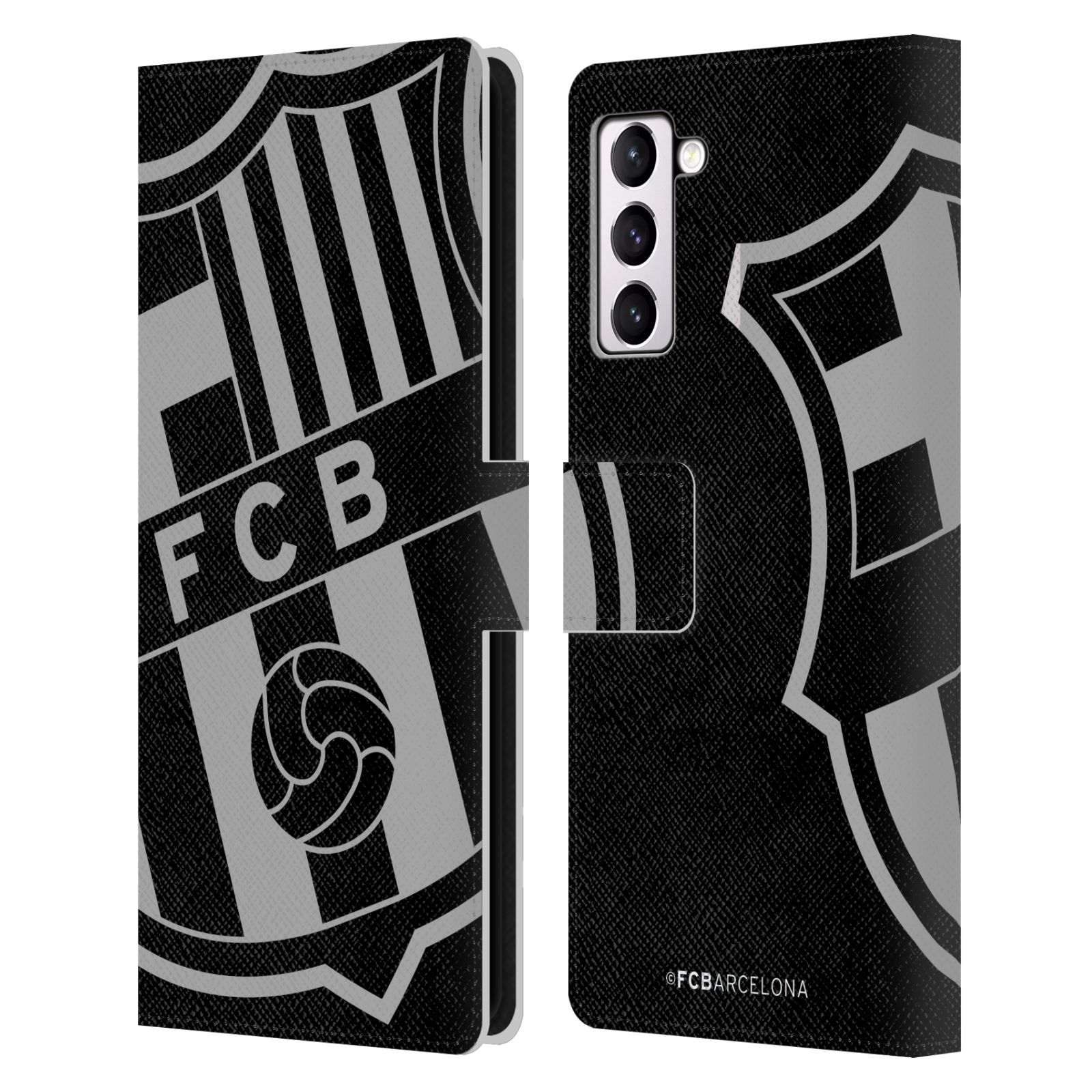 Pouzdro na mobil Samsung Galaxy S21+ 5G  - HEAD CASE - FC Barcelona - černošedé logo