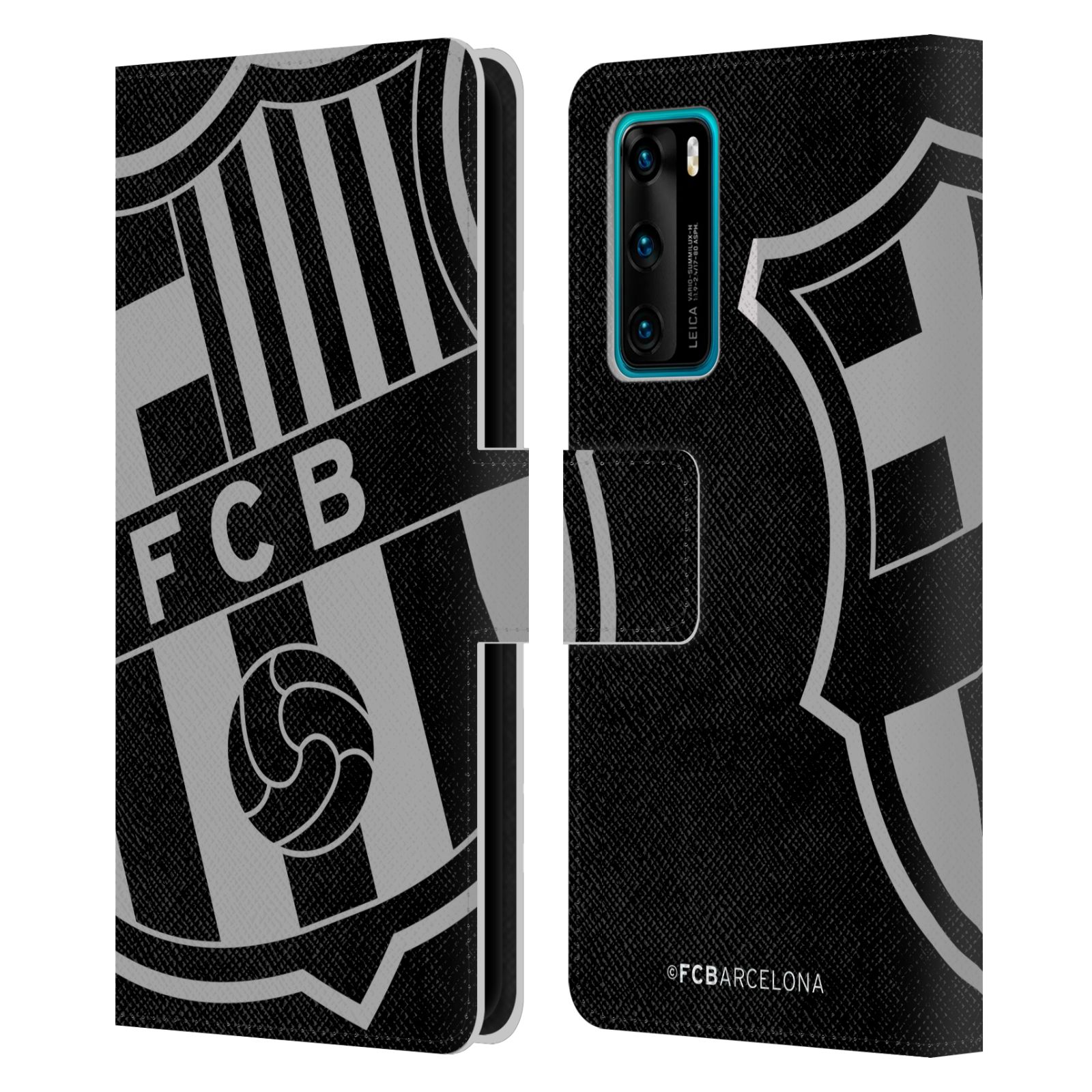 Pouzdro na mobil Huawei P40 - HEAD CASE - FC Barcelona - černošedé logo