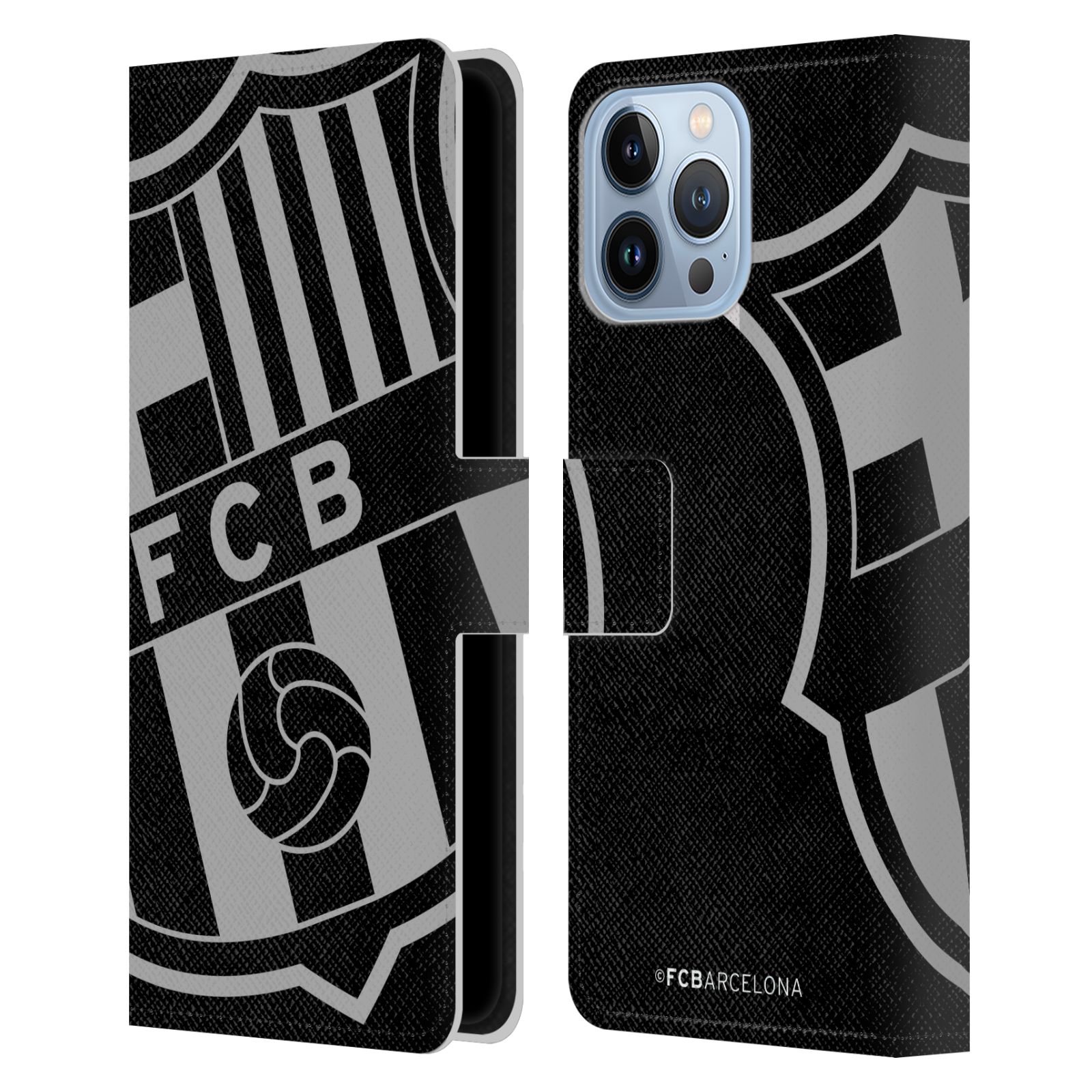 Pouzdro na mobil Apple Iphone 13 PRO MAX - HEAD CASE - FC Barcelona - černošedé logo