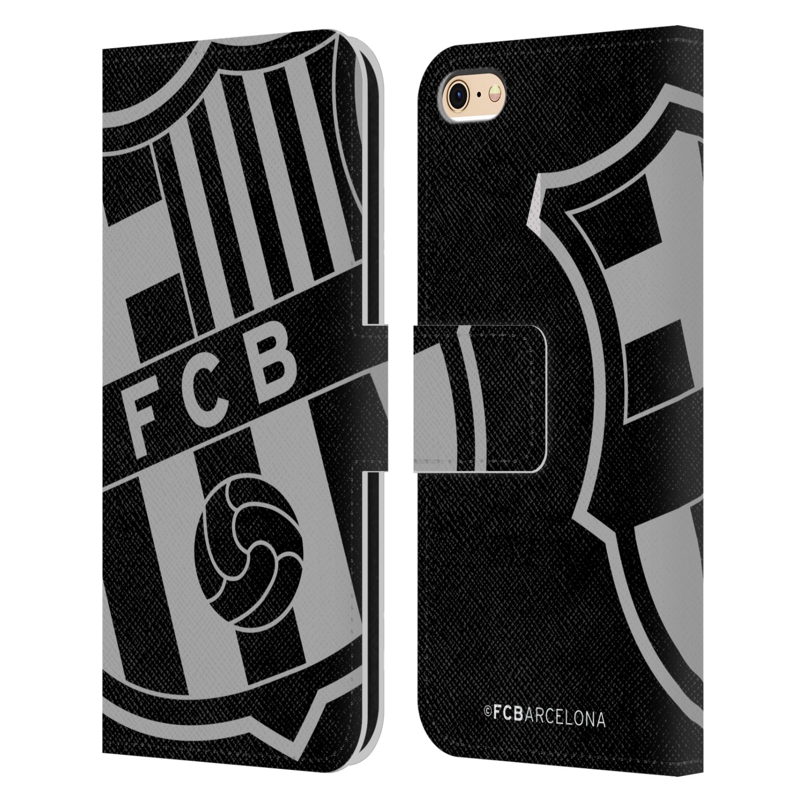 Pouzdro na mobil Apple Iphone 6 / 6S - HEAD CASE - FC Barcelona - černošedé logo