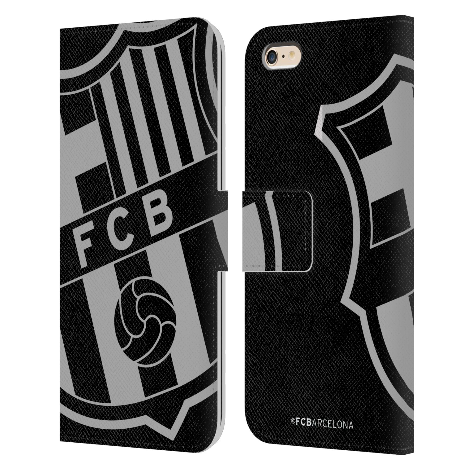 Pouzdro na mobil Apple Iphone 6 PLUS / 6S PLUS - HEAD CASE - FC Barcelona - černošedé logo