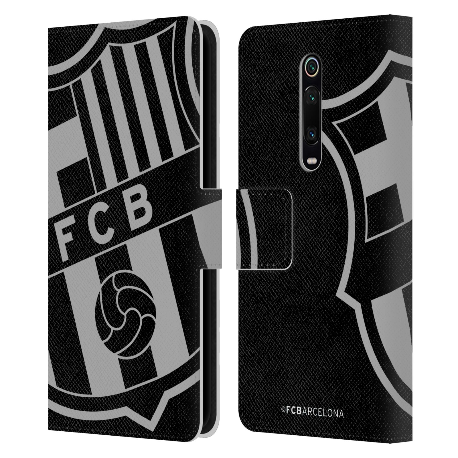Pouzdro na mobil Xiaomi Mi 9T  - HEAD CASE - FC Barcelona - černošedé logo
