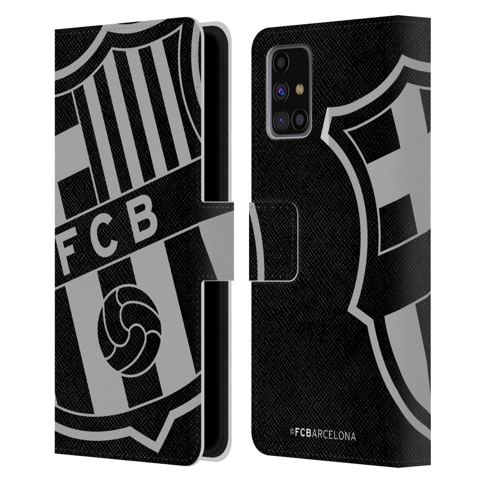 Pouzdro na mobil Samsung Galaxy M31s - HEAD CASE - FC Barcelona - černošedé logo