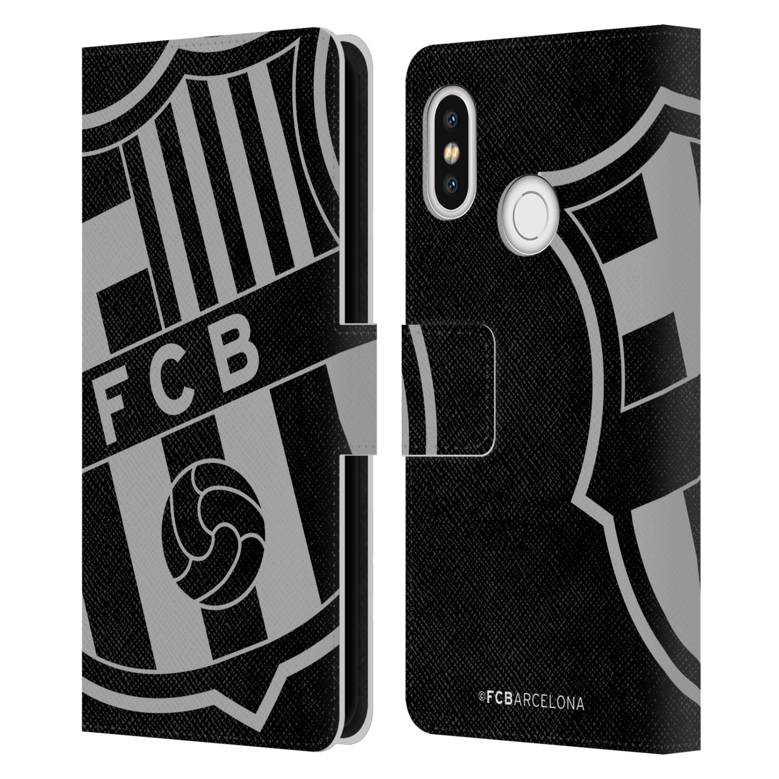 Pouzdro na mobil Xiaomi Mi 8  - HEAD CASE - FC Barcelona - černošedé logo
